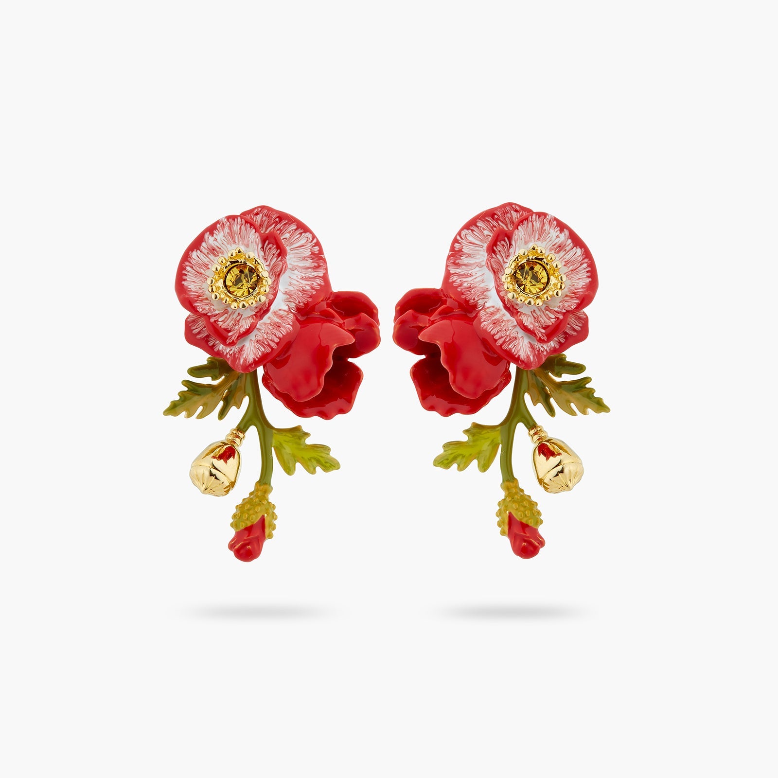 Poppy And Golden Bead Earrings | ATPO1061 - Les Nereides