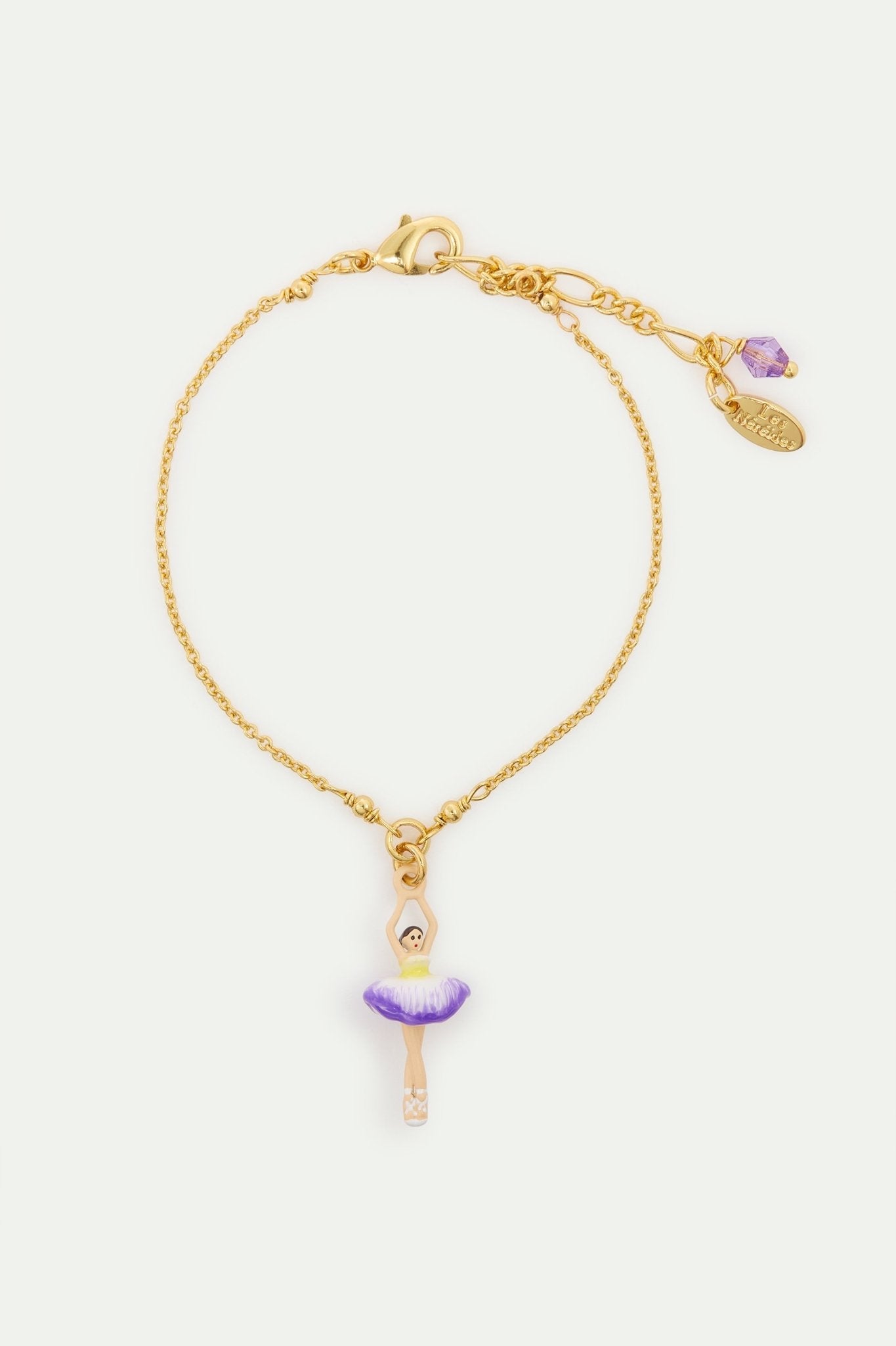 Purple And Yellow Tutu Ballerina Bracelet With Purple Crystals | AYMDD2011 - Les Nereides