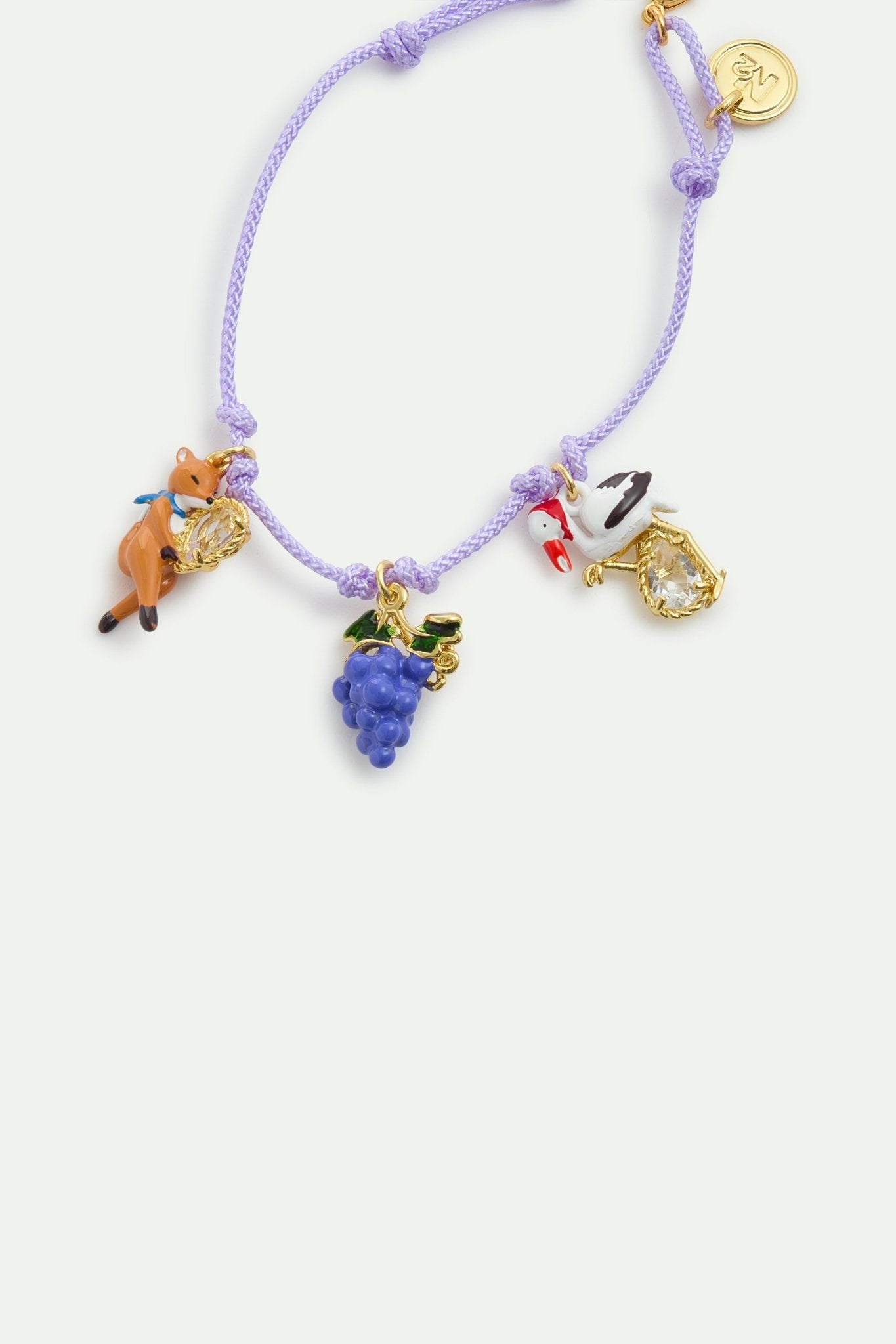 Purple “The Fox And The Stork” Bracelet, With Grapes And Faceted Glass | AYFB2021 - Les Nereides