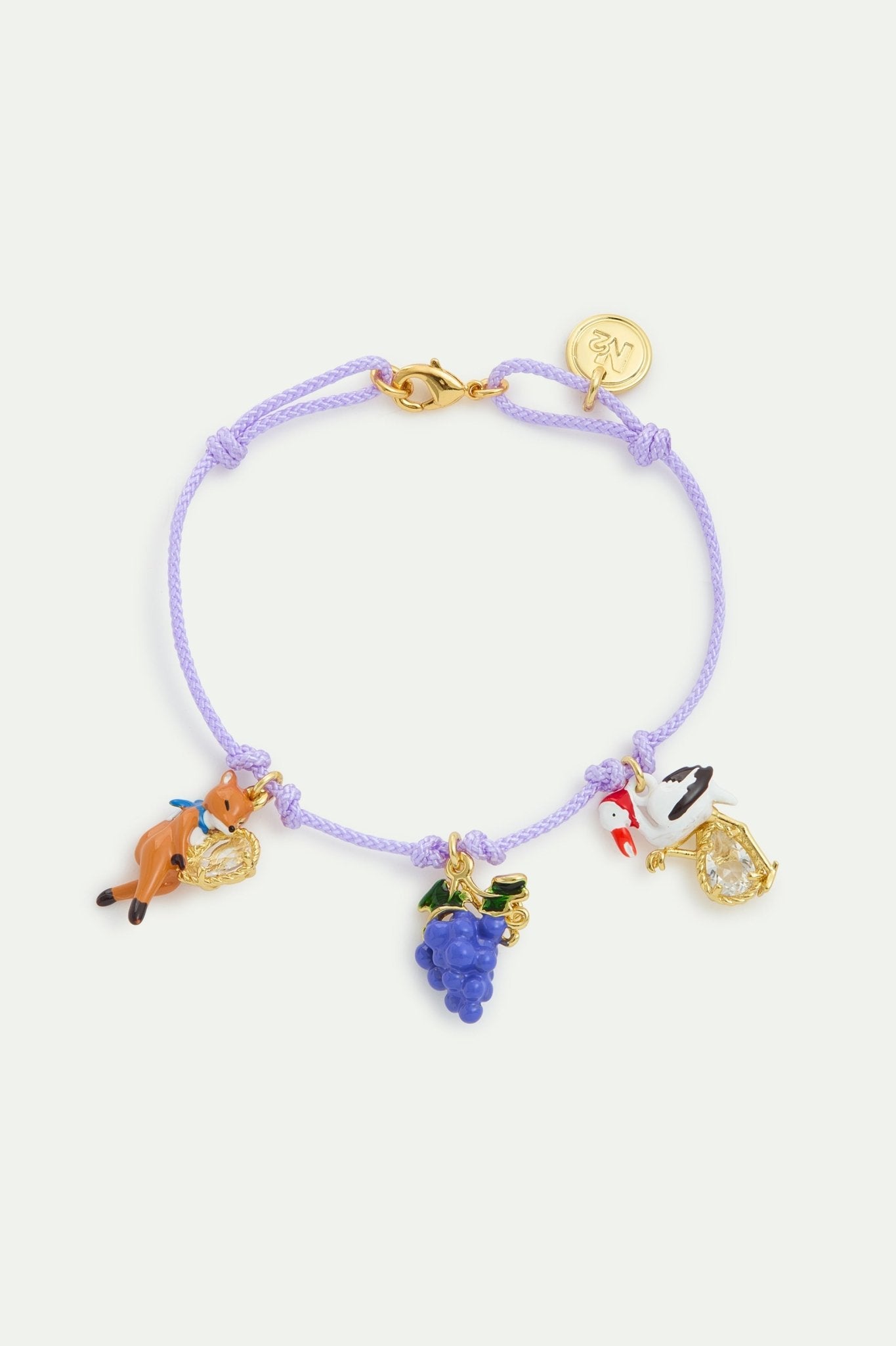 Purple “The Fox And The Stork” Bracelet, With Grapes And Faceted Glass | AYFB2021 - Les Nereides