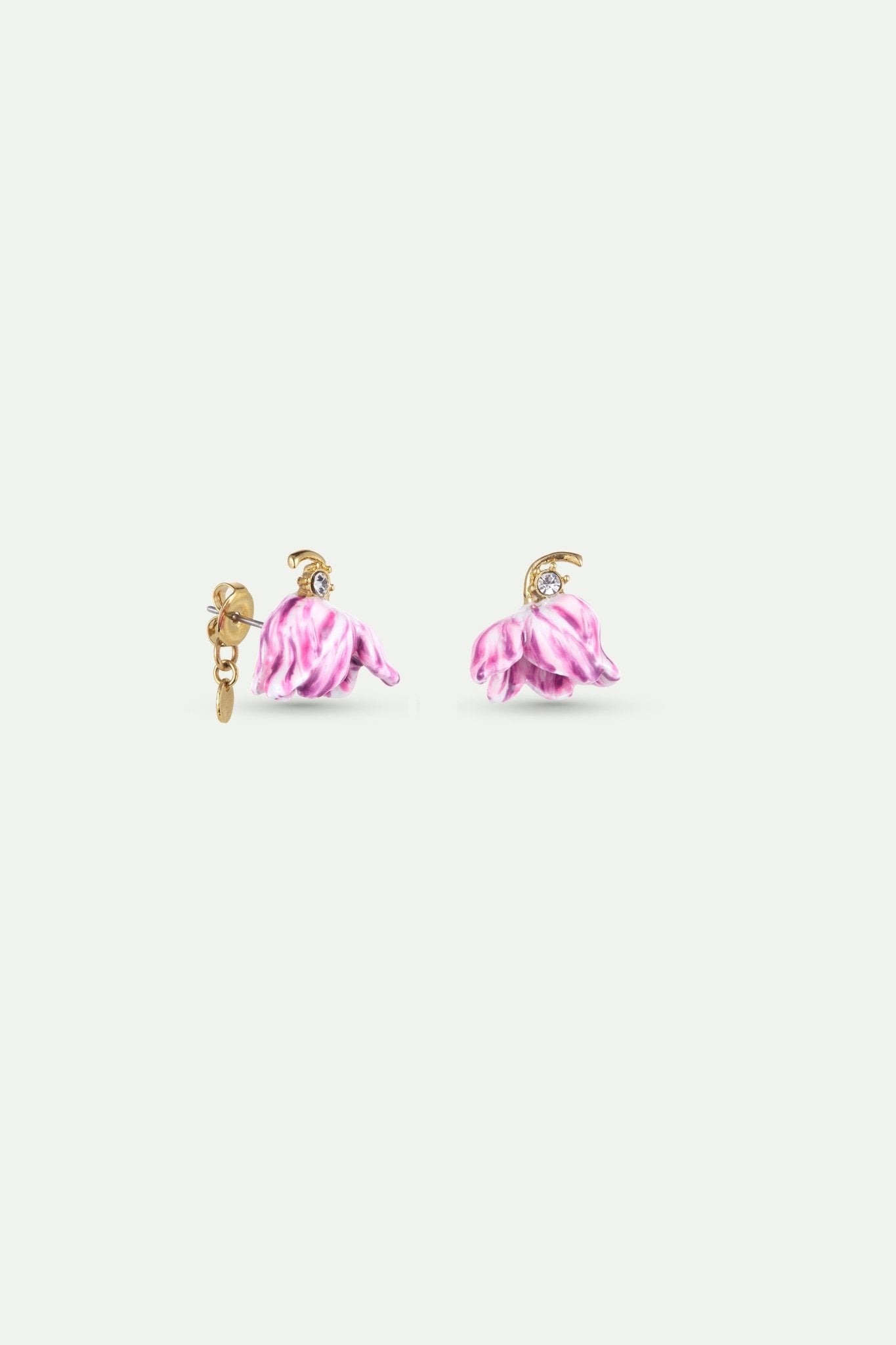 Purple Tulip and Crystal Earrings | AYVA1041 - Les Nereides