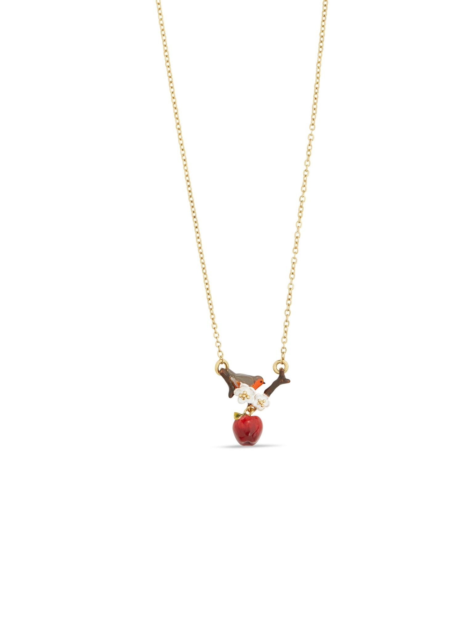 Robin And Apple Pendant Necklace | AUDC3021 - Les Nereides