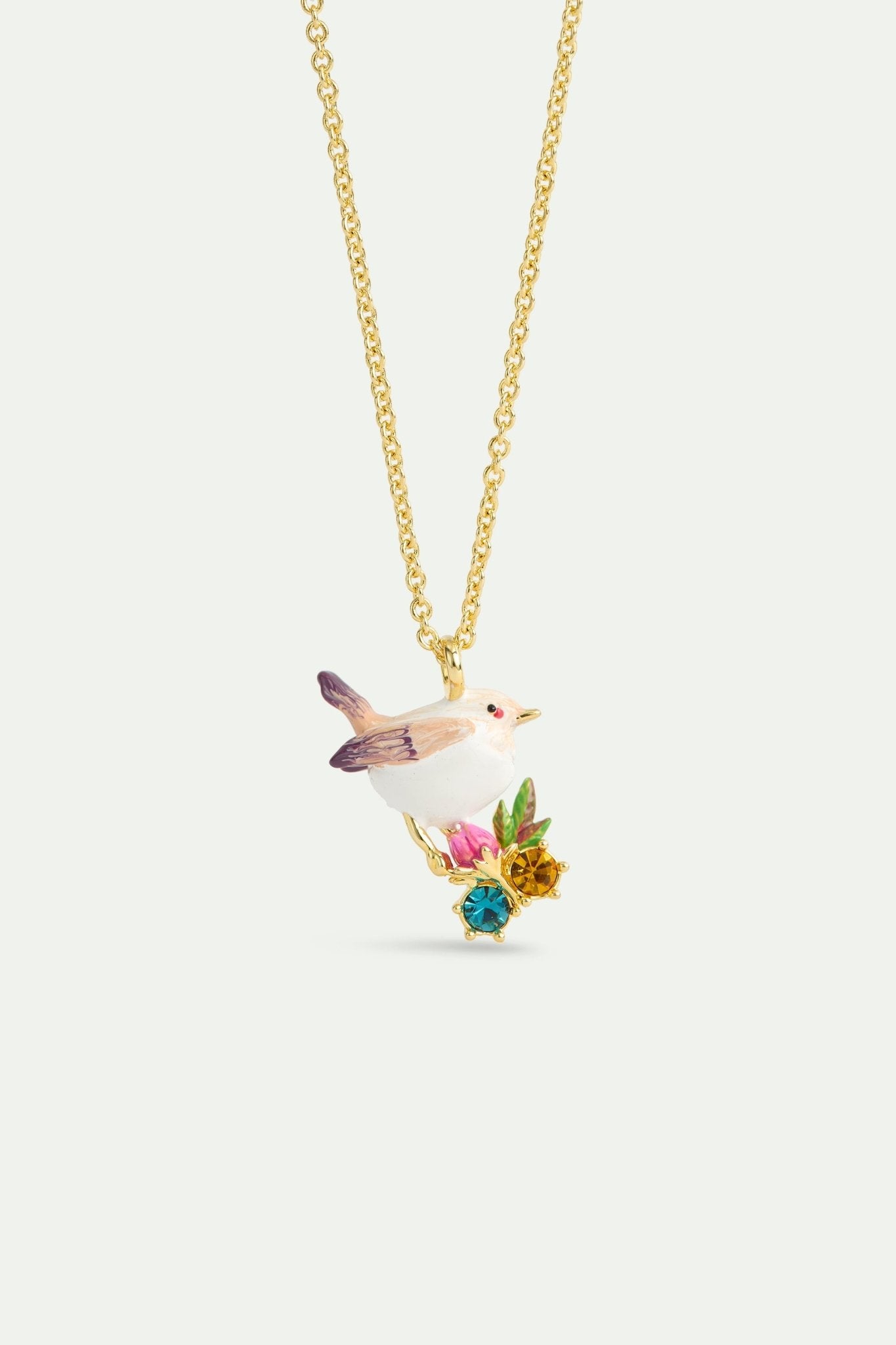 Snow Bunting & Rosebud Necklace | AWBB3031 - Les Nereides