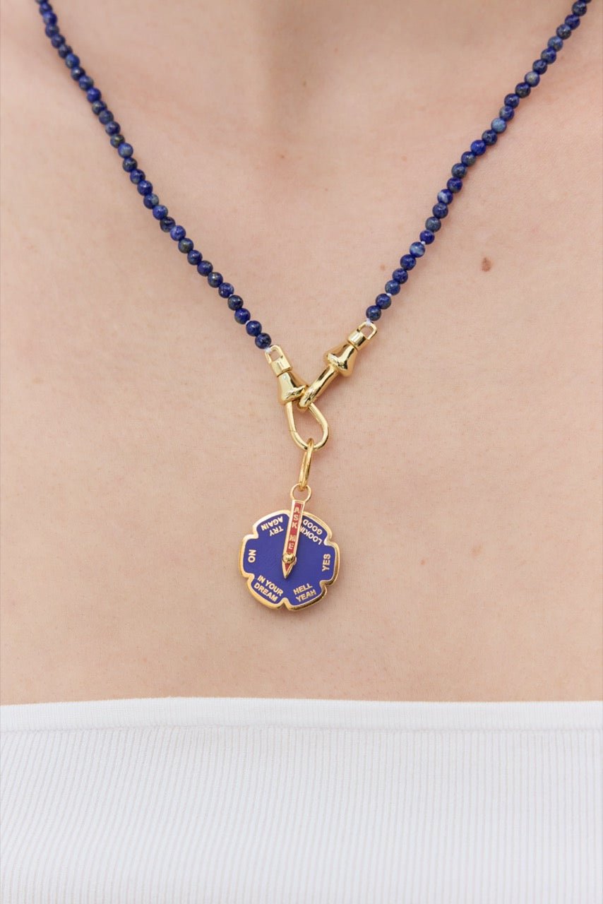 Thin Blue Lapis Lazuli Bead Necklace | AYPE3021 - Les Nereides