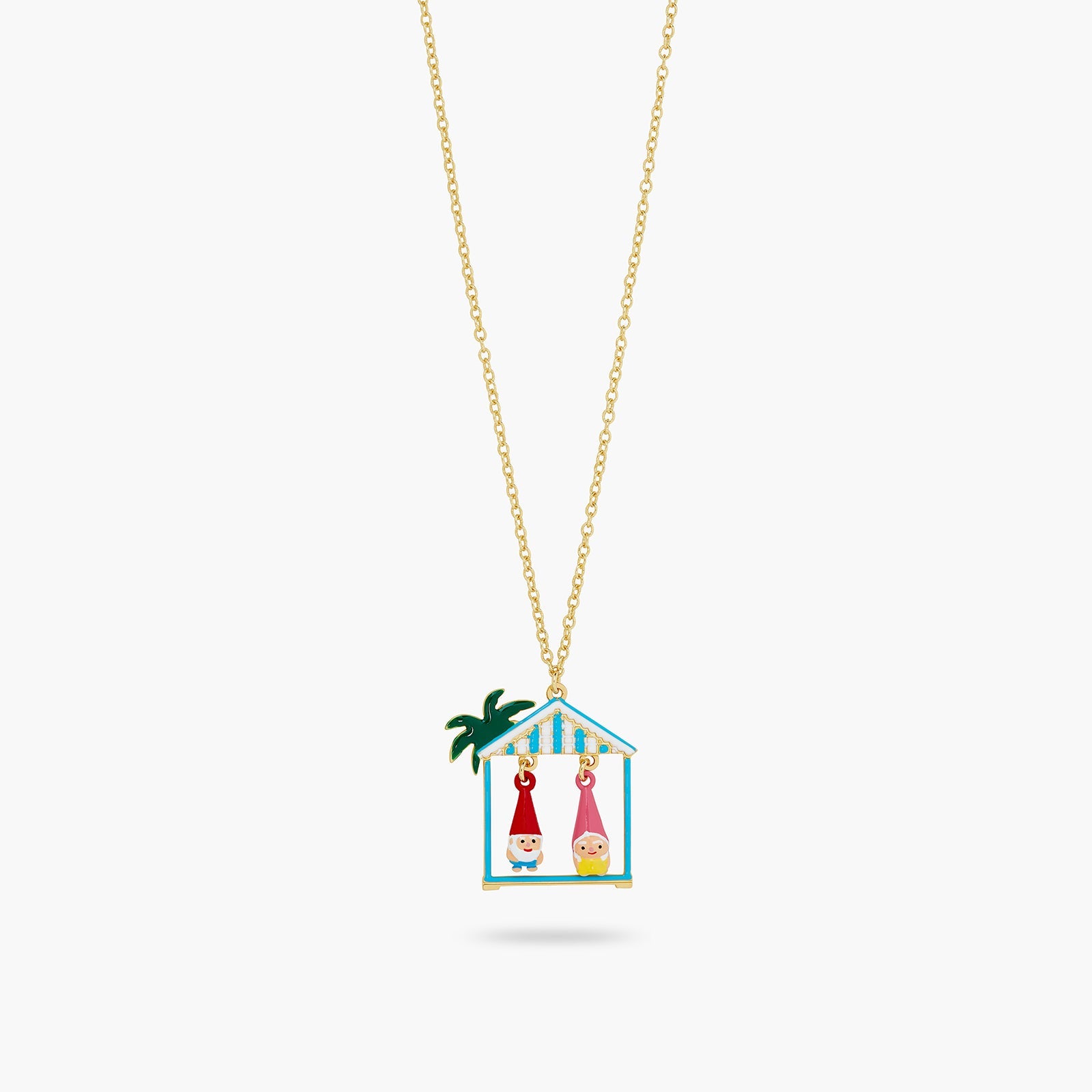 Toadstool Family Couple And Beach Hut Pendant Necklace | ATCP3081 - Les Nereides