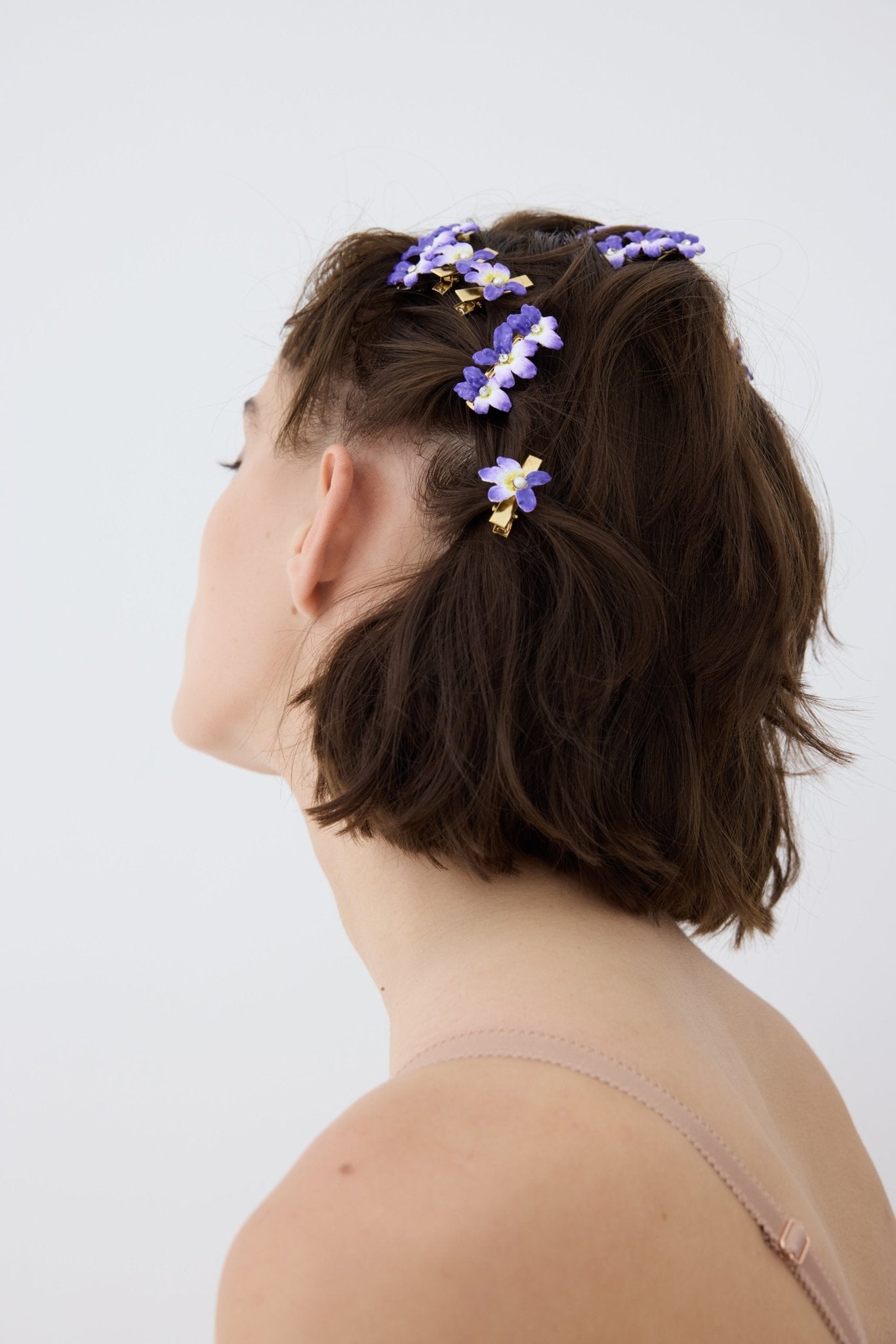 Violet And Cultured Pearl Hair Clip | AYCV4011 - Les Nereides