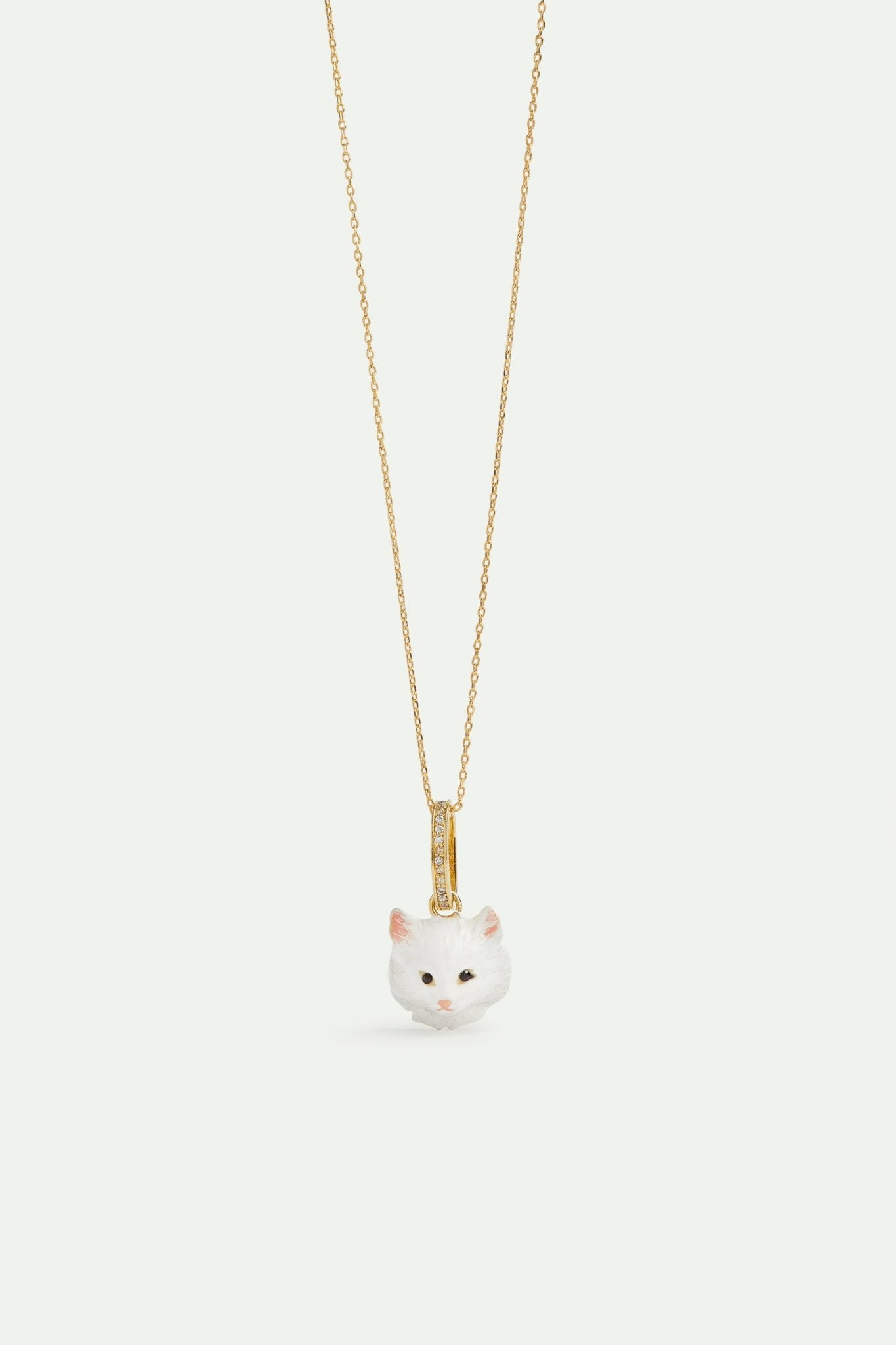 White Cat Pendant, Fertility And Affection | AVPE4141 - Les Nereides