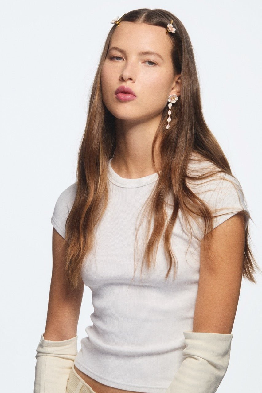 White Cherry Blossom Hair Clip | AVHA4011 - Les Nereides