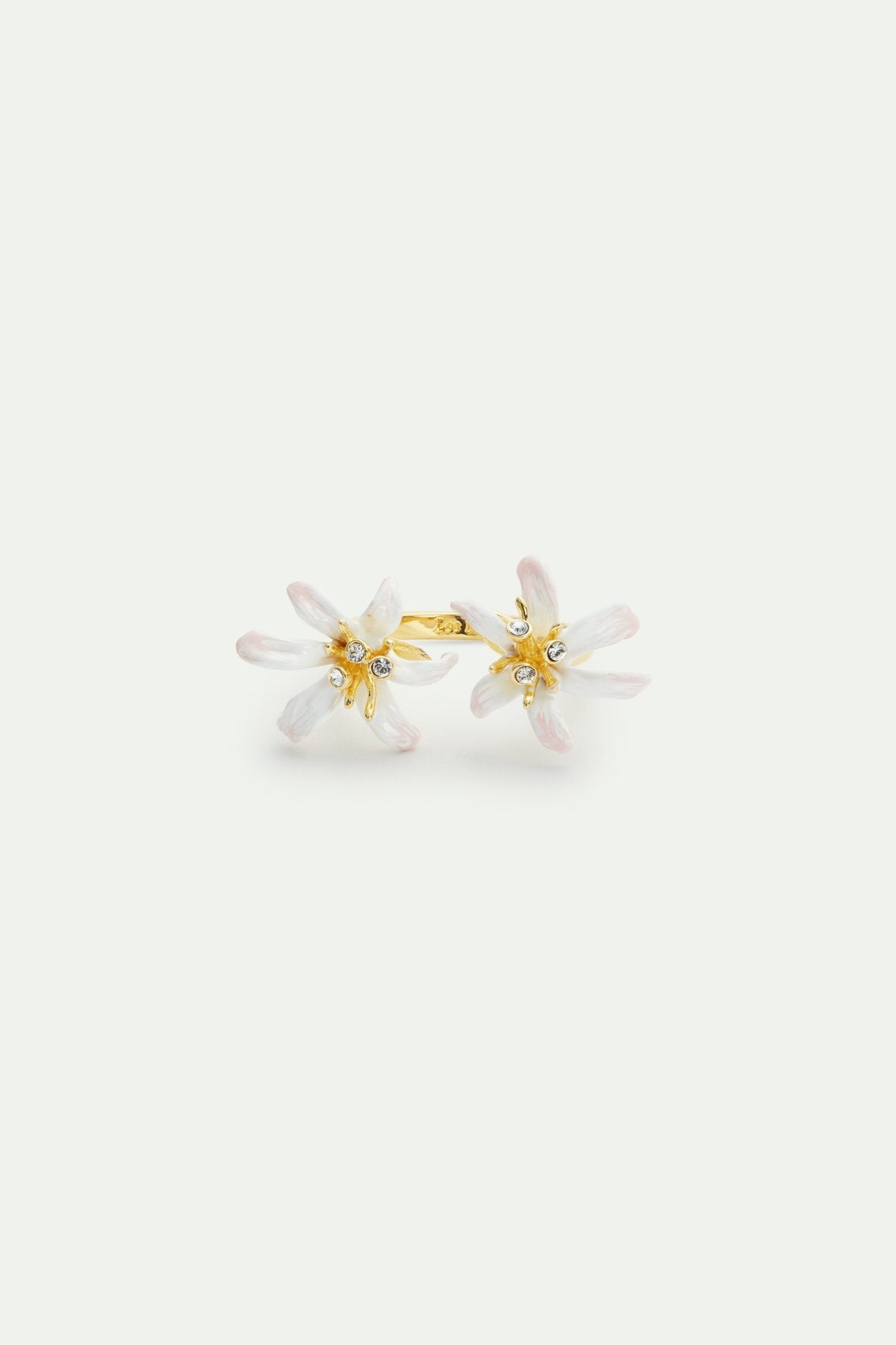 White lily flower adjustable gold - plated ring | AVOP6031 - Les Nereides