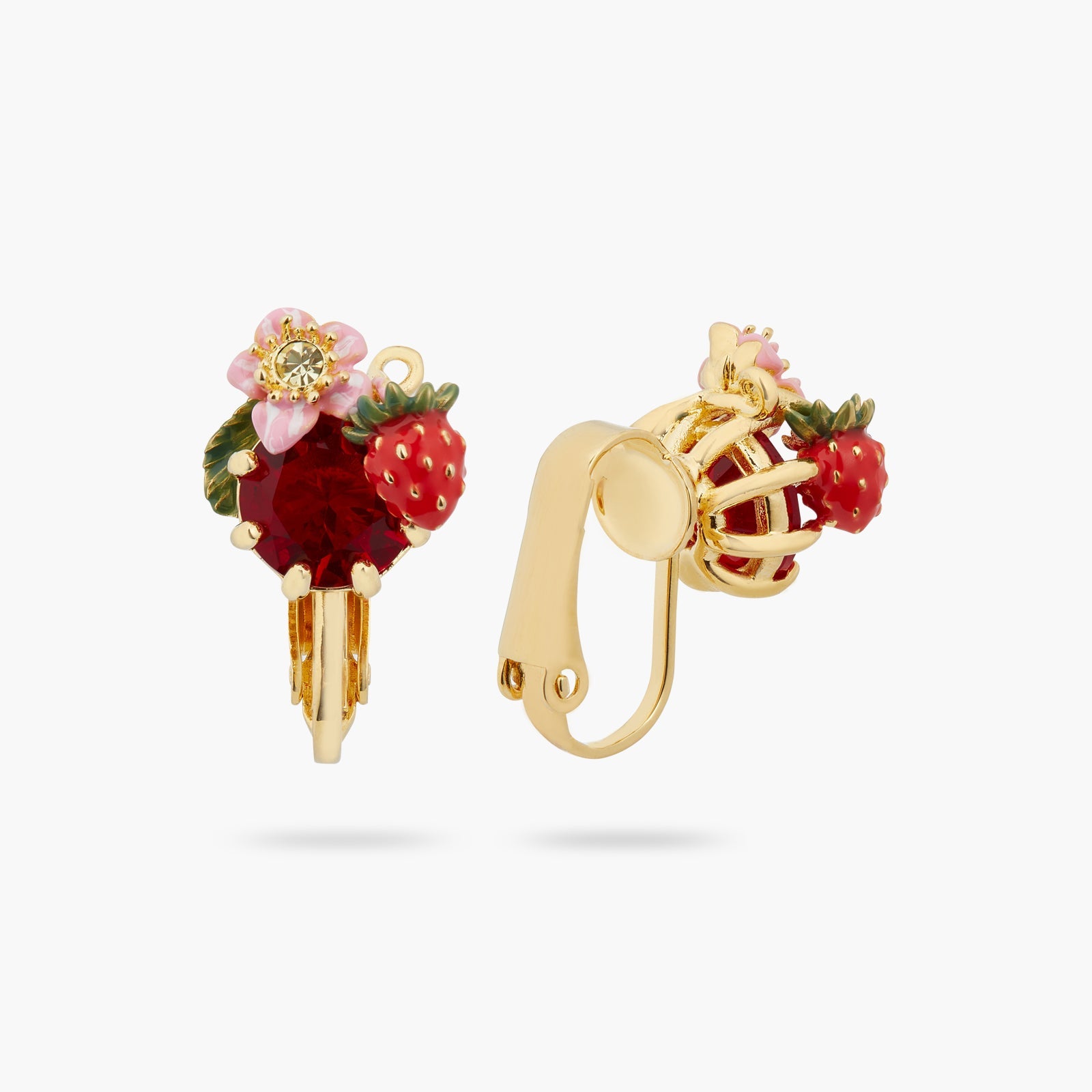 Wild Strawberry And Red Stone Earrings | ATBG1041 - Les Nereides