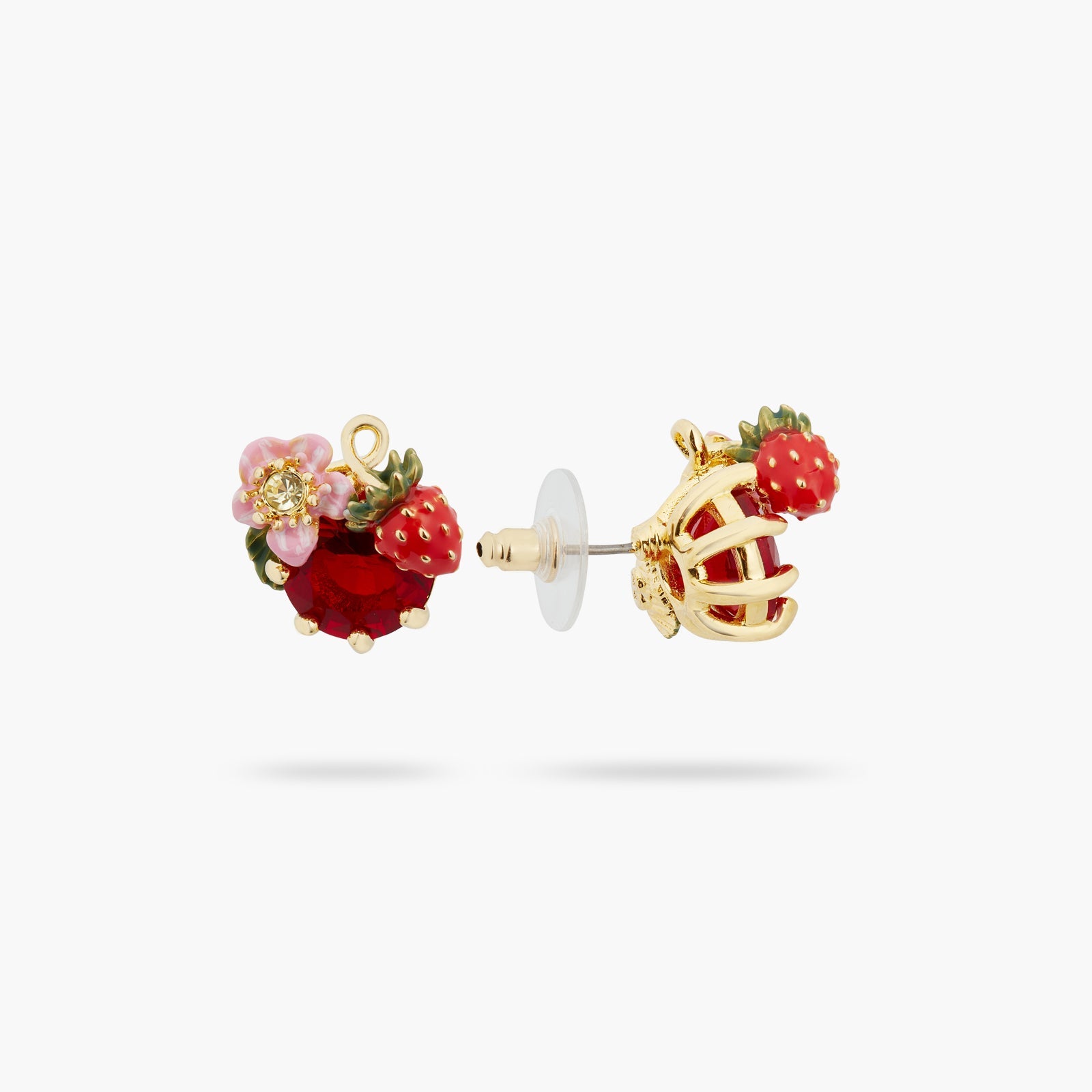 Wild Strawberry And Red Stone Earrings | ATBG1041 - Les Nereides