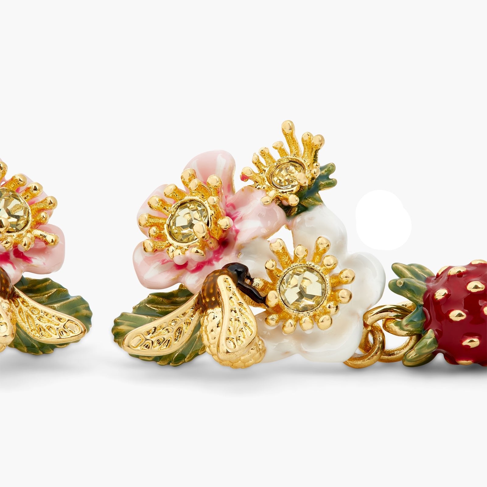 Wild Strawberry And Strawberry Flower Earrings | ATBG1021 - Les Nereides