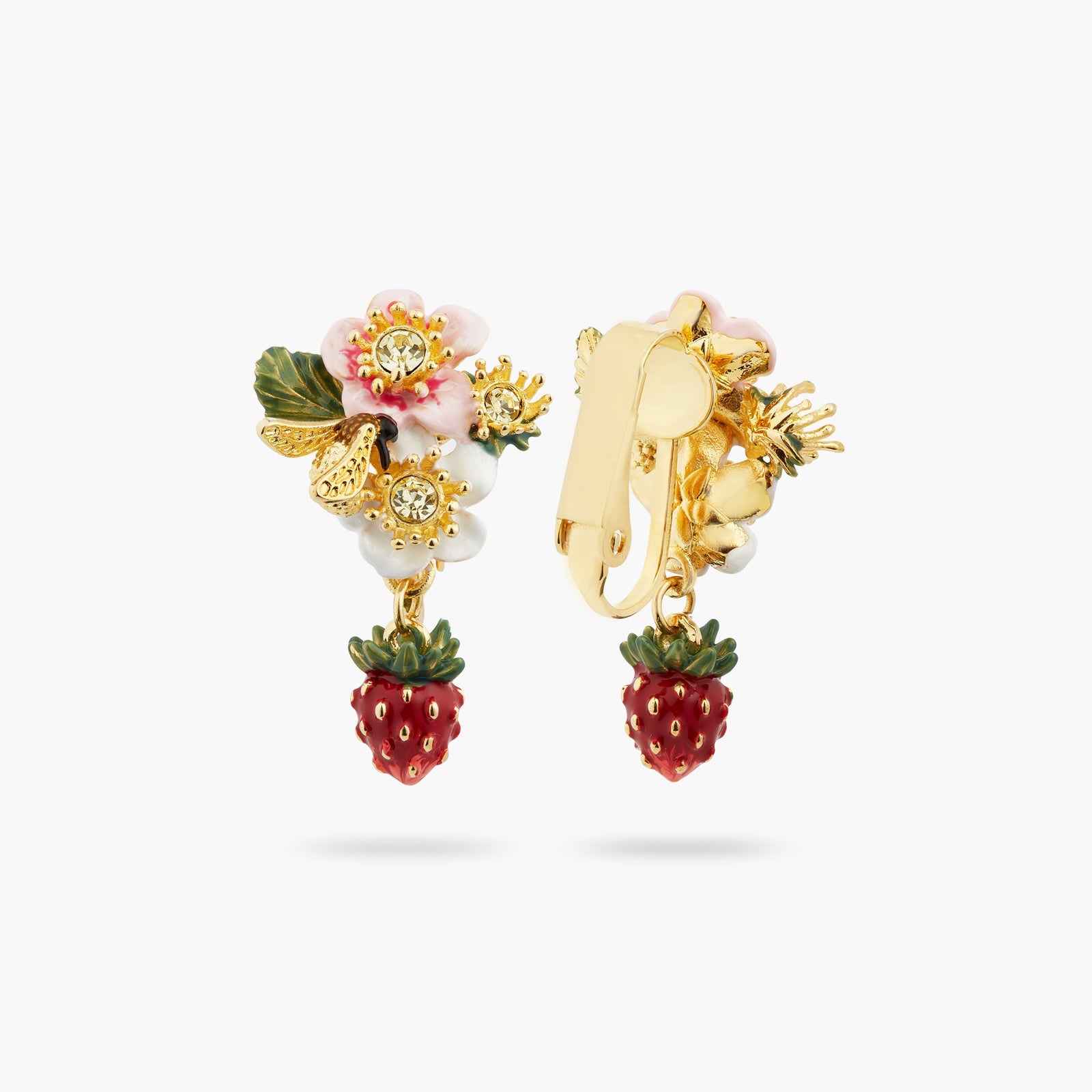 Wild Strawberry And Strawberry Flower Earrings | ATBG1021 - Les Nereides