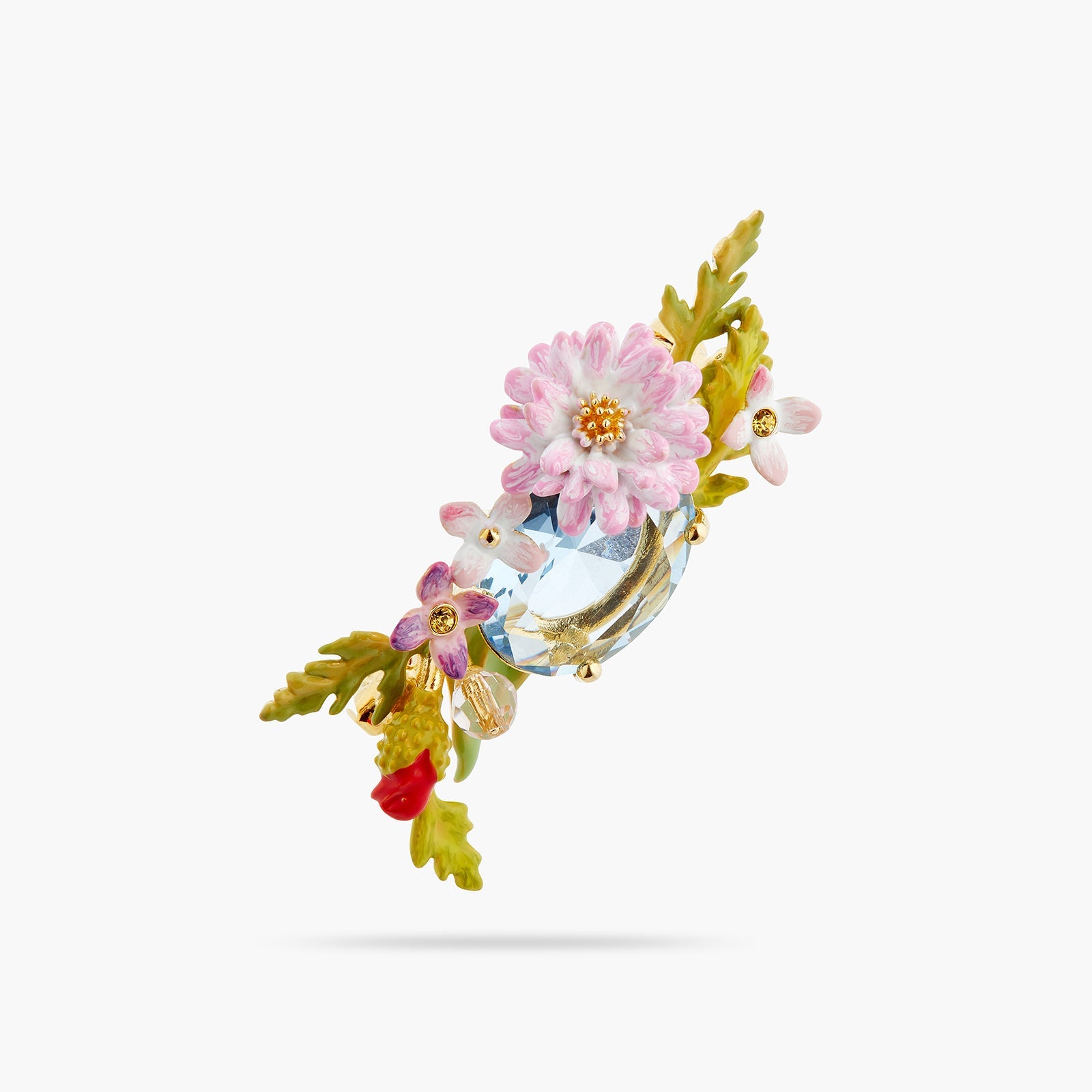 Wildflower And Blue Stone Brooch | ATPO5011 - Les Nereides