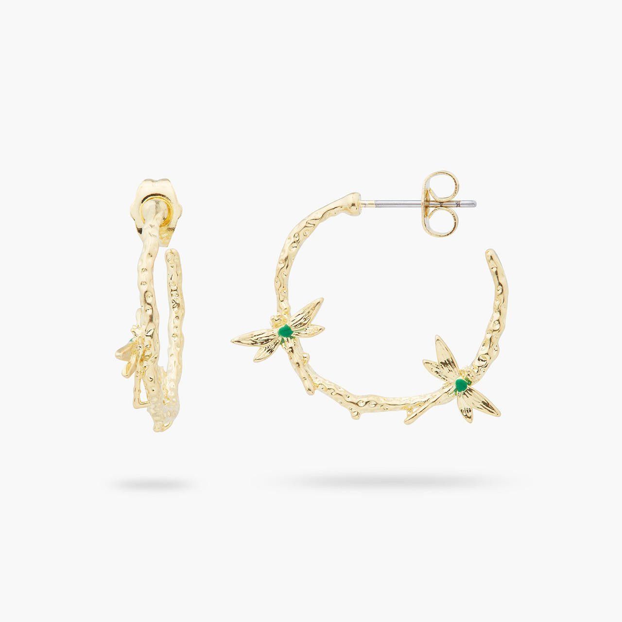 2 Dragonfly Hoop Earrings | ARAM1051 - Les Nereides