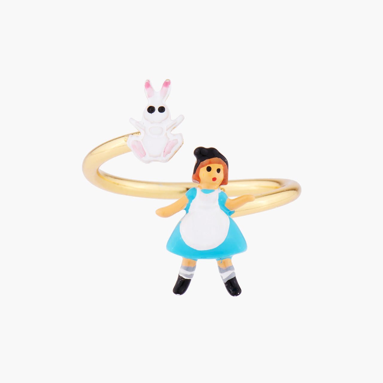 Alice And White Rabbit Adjustable Rings | AMAL6011 - Les Nereides