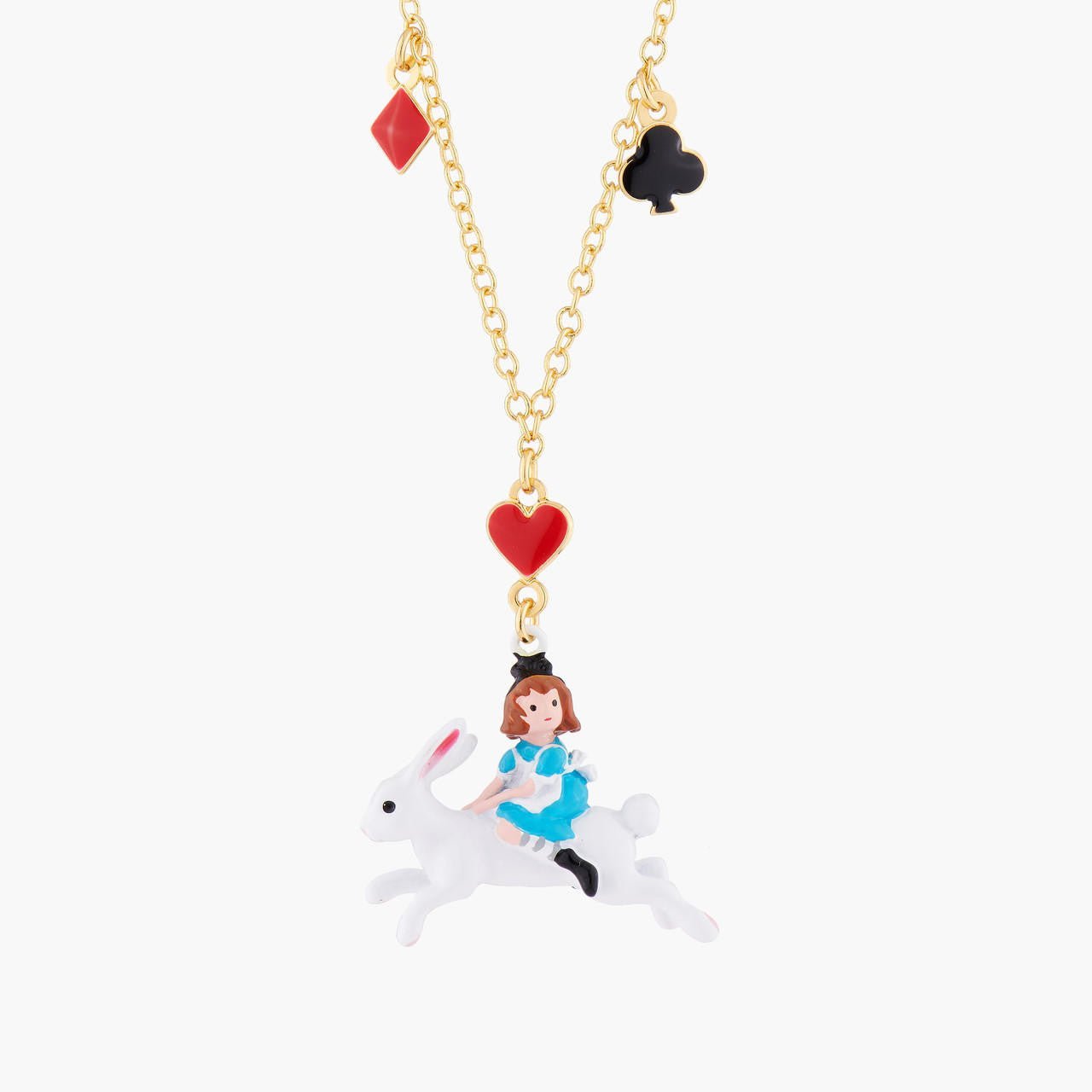 Alice On Theé White Rabbit Pendant Necklace | AMAL3111 - Les Nereides