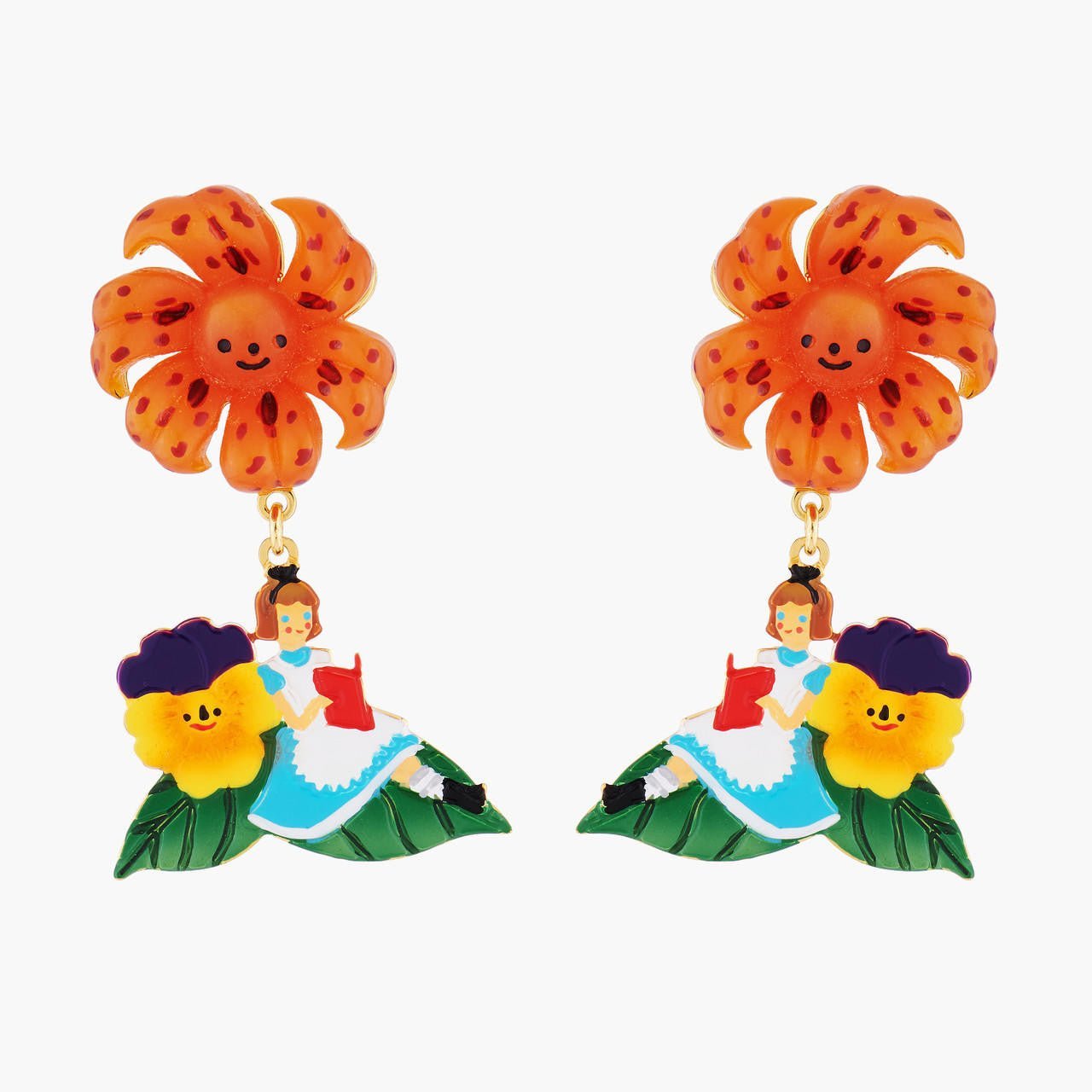 Alice Reading A Book Earrings | AMAL1011 - Les Nereides