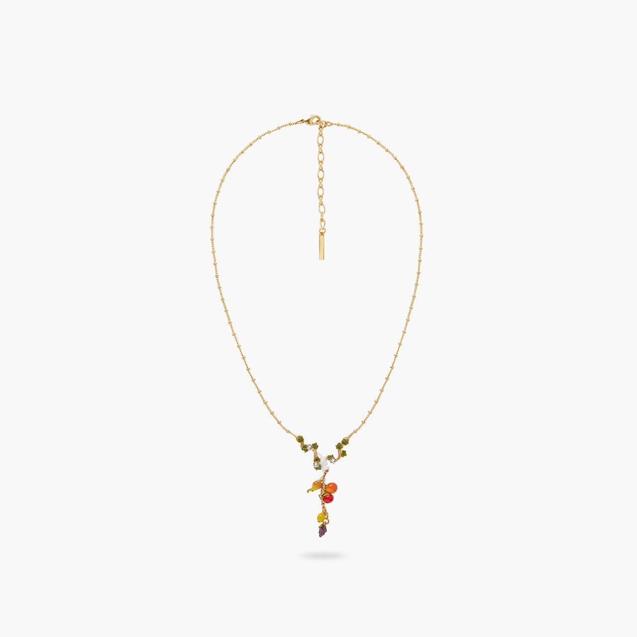 Amphora, Vine Leaves And Fruit Pendant Necklace | AQVT3081 - Les Nereides