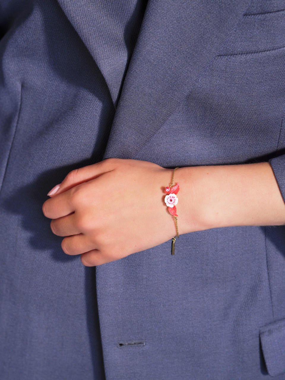 Anemone and crystal thin bracelet | AQHC2011 - Les Nereides