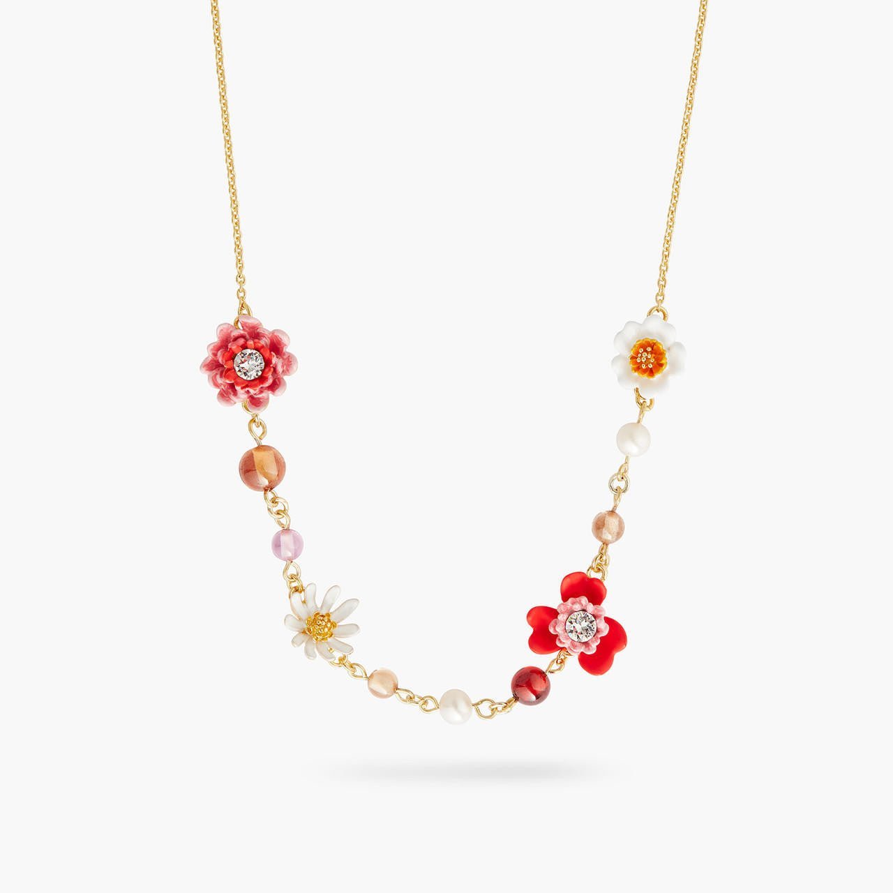 Anemone and gerbera thin necklace | AQHC3041 - Les Nereides