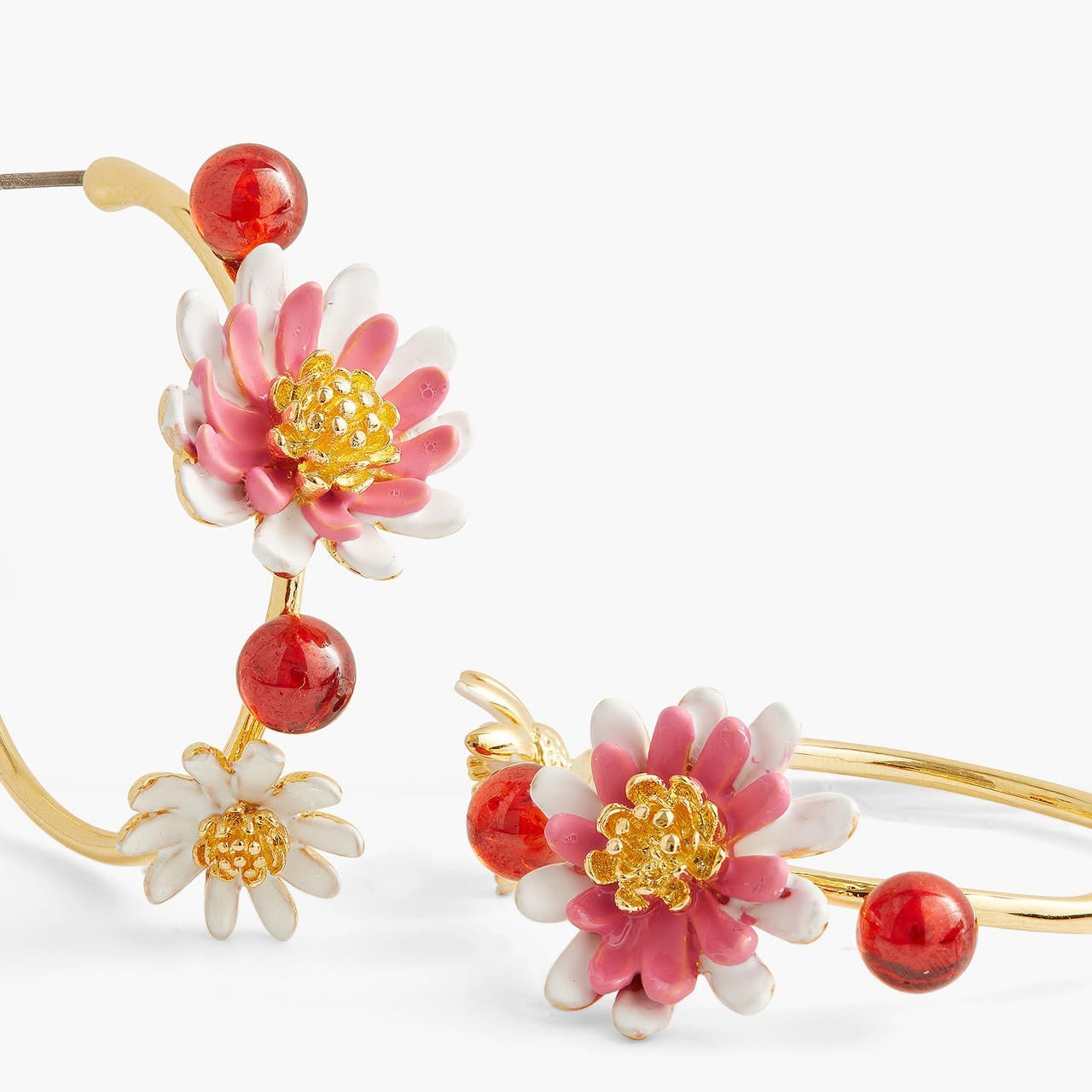 Anemone flowery hoop earrings | AQHC1031 - Les Nereides