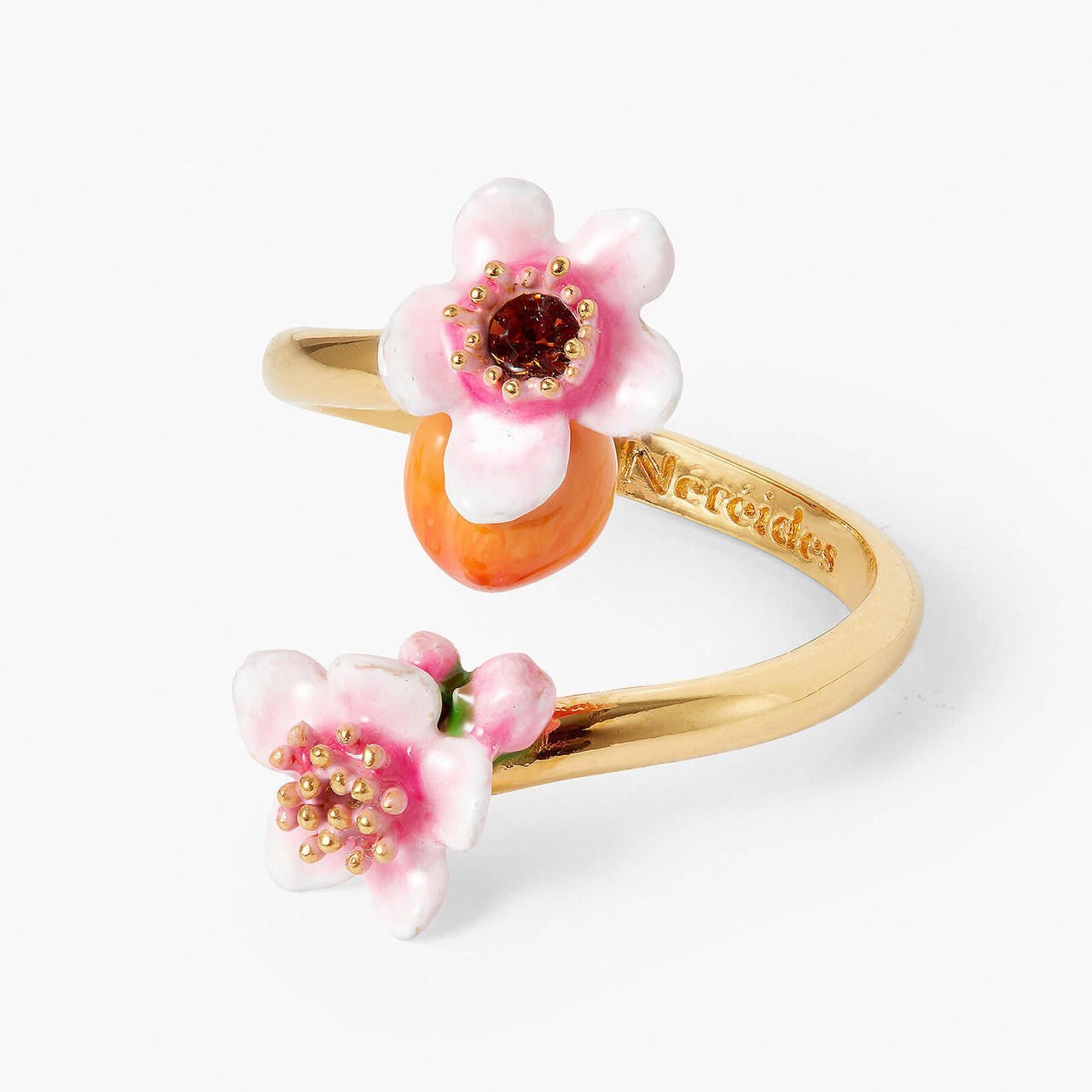 Apricot And Flowers Adjustable Ring | APVE6011 - Les Nereides