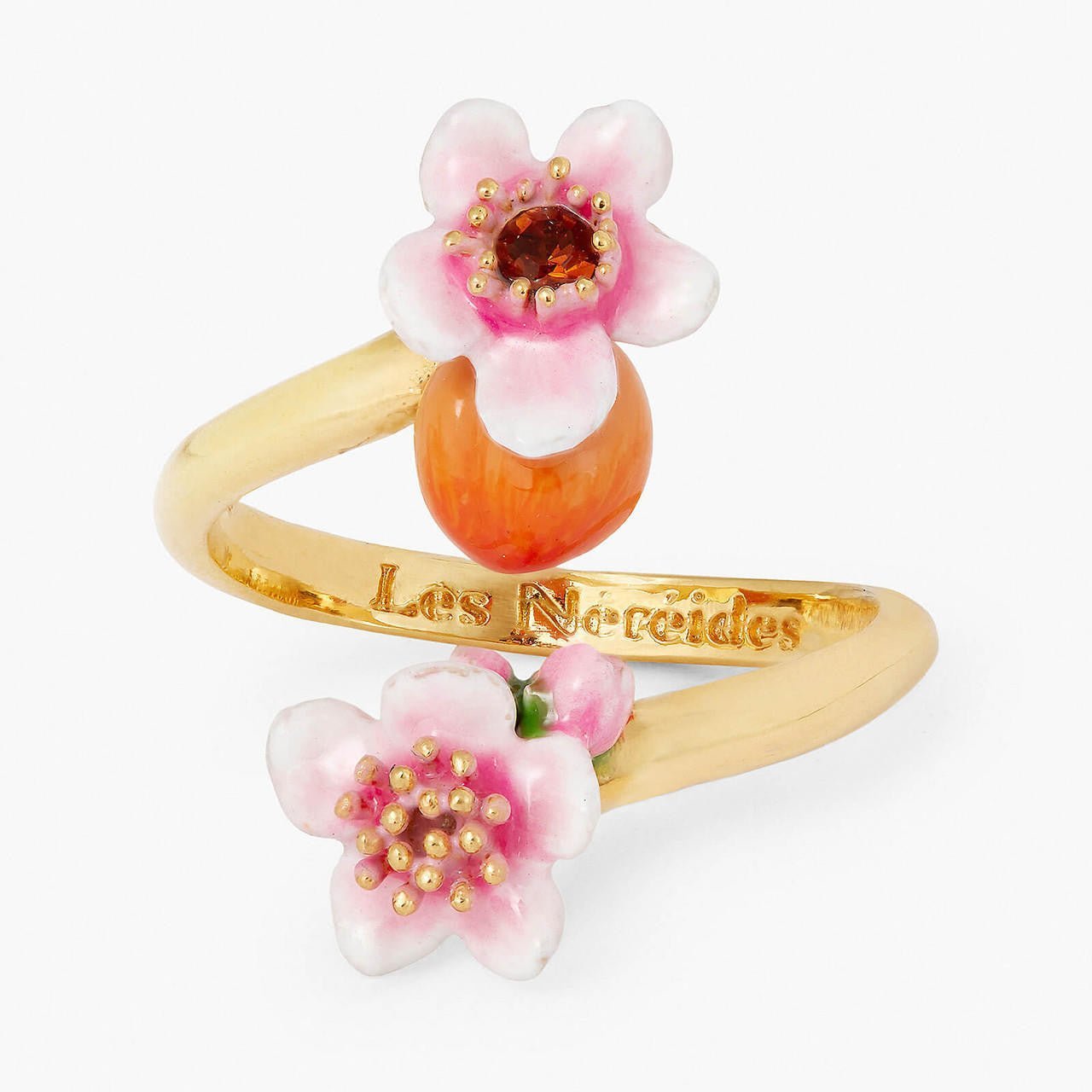 Apricot And Flowers Adjustable Ring | APVE6011 - Les Nereides