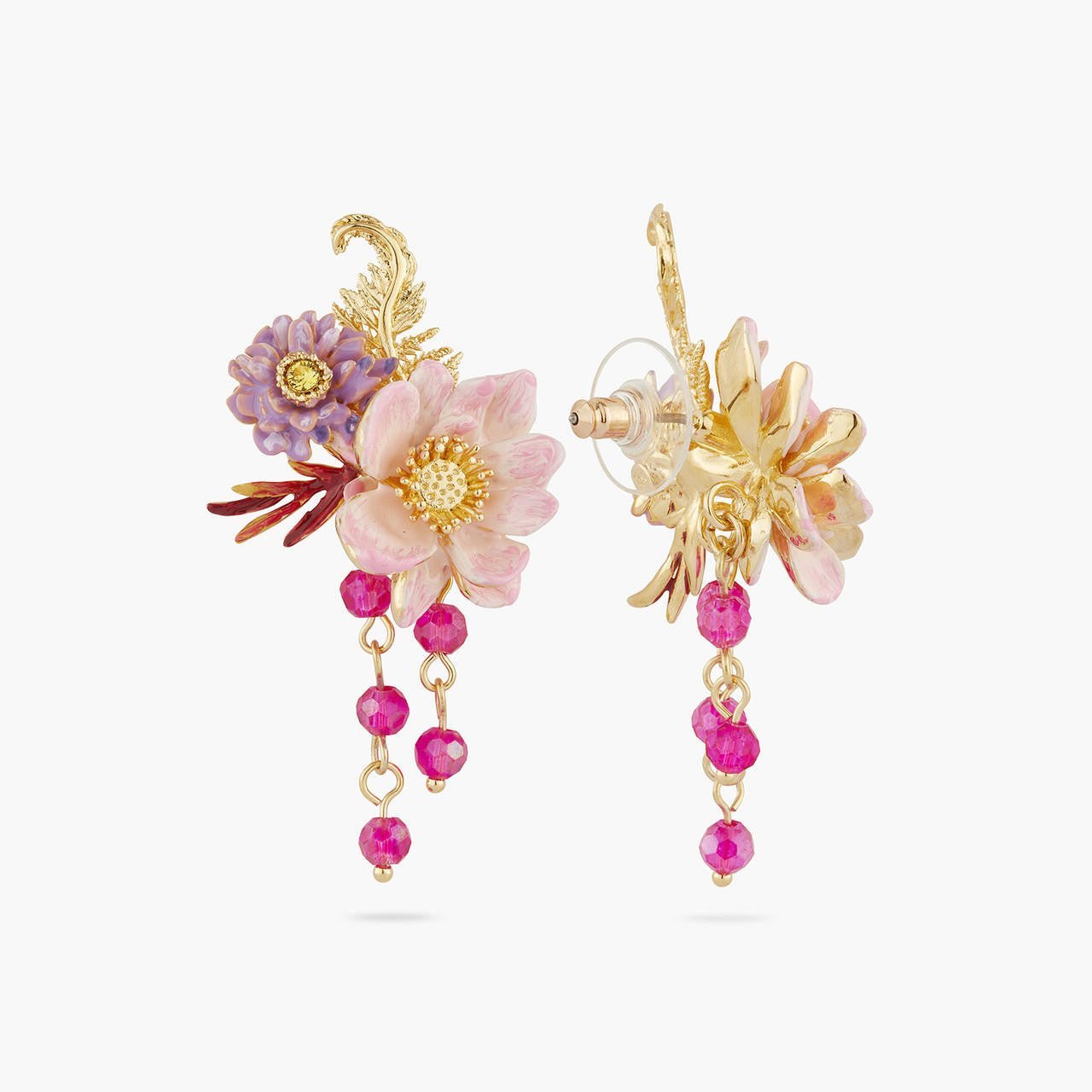 Aster And Lotus Flower Earrings | AQBI1011 - Les Nereides