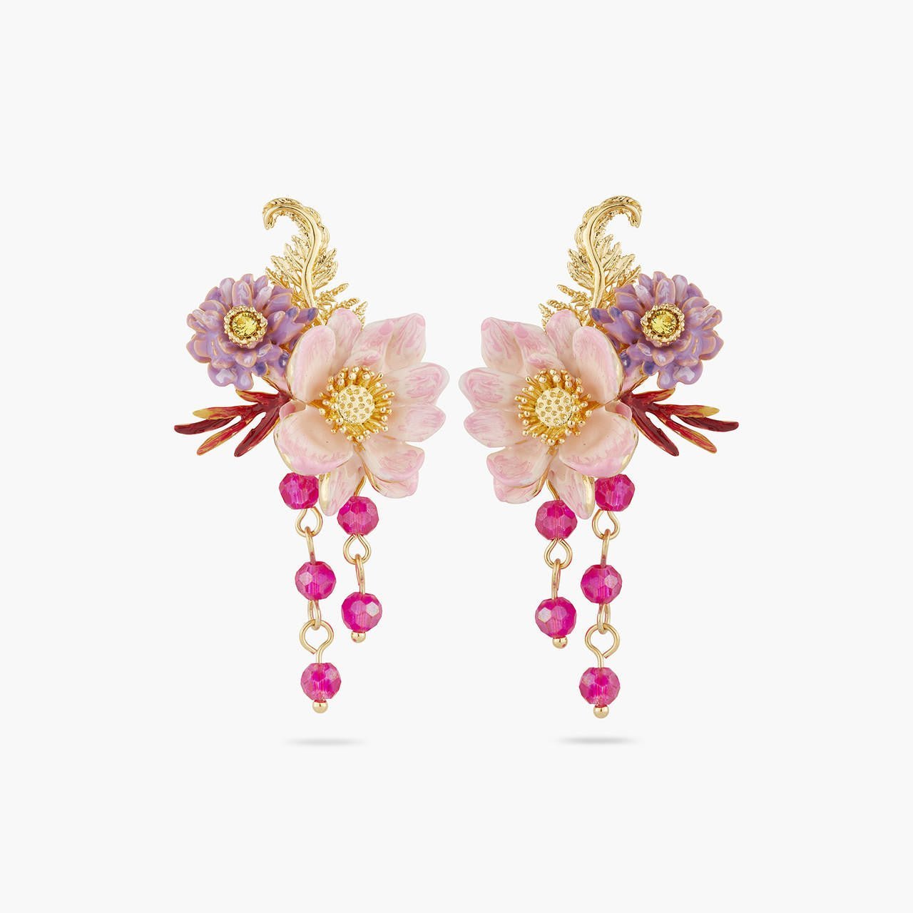 Aster And Lotus Flower Earrings | AQBI1011 - Les Nereides
