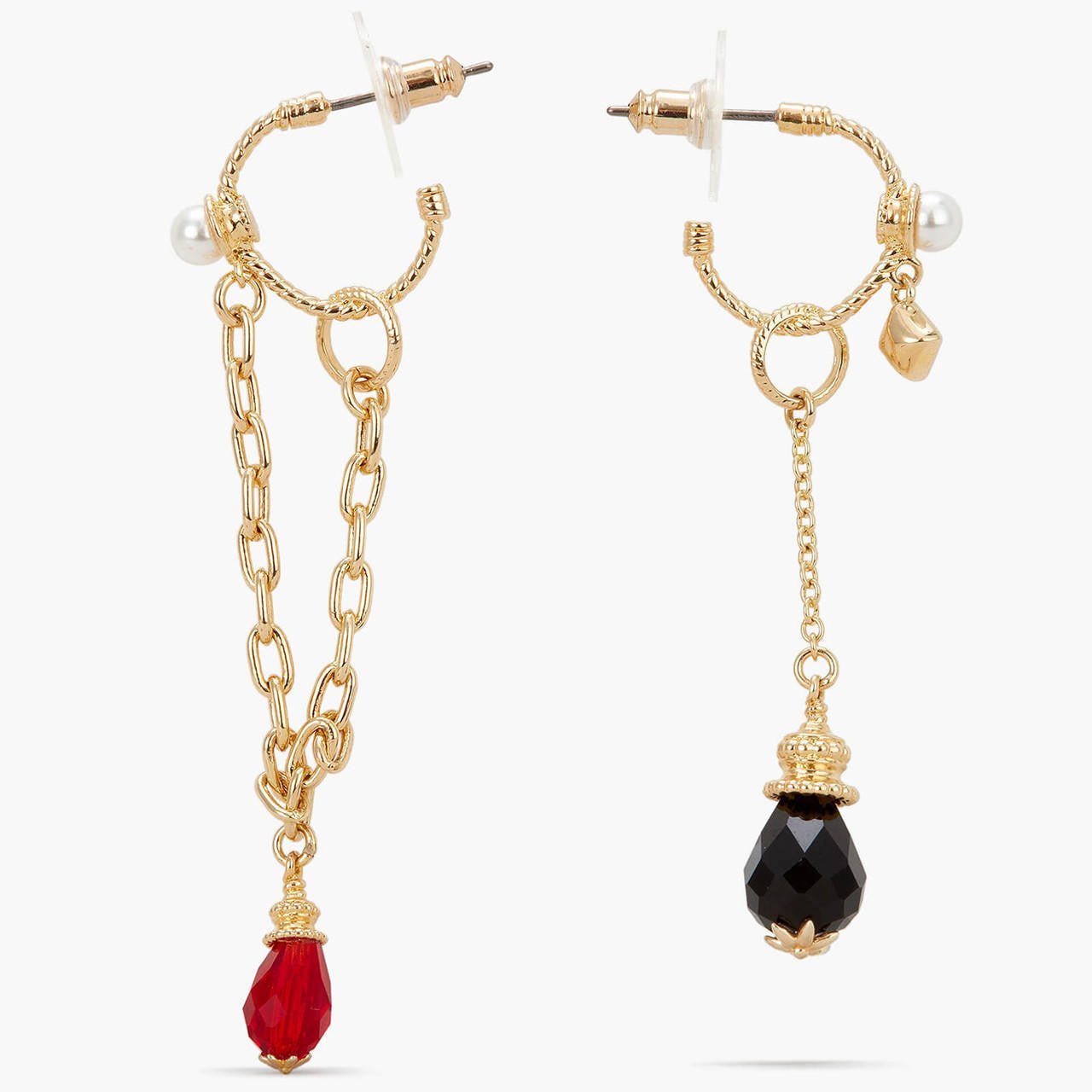 Black And Red Bead Earrings | APJS1071 - Les Nereides