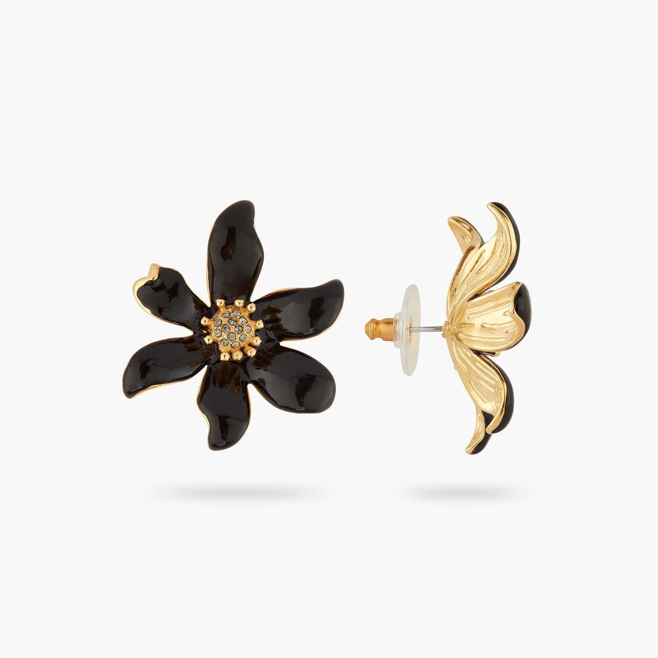 Black lily earrings | AQFN1081 - Les Nereides