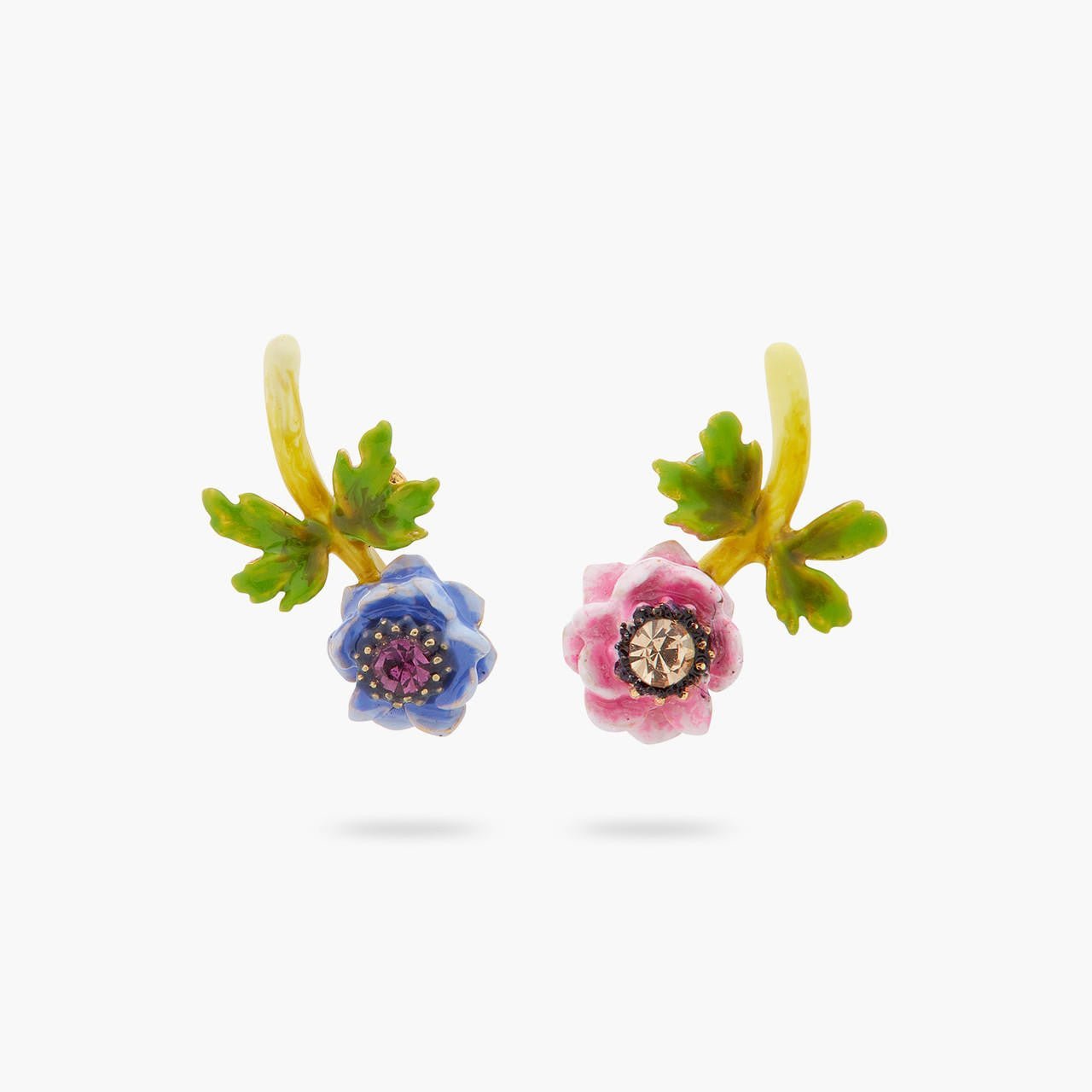 Blue And Pink Anemone Earrings | ARPF1071 - Les Nereides