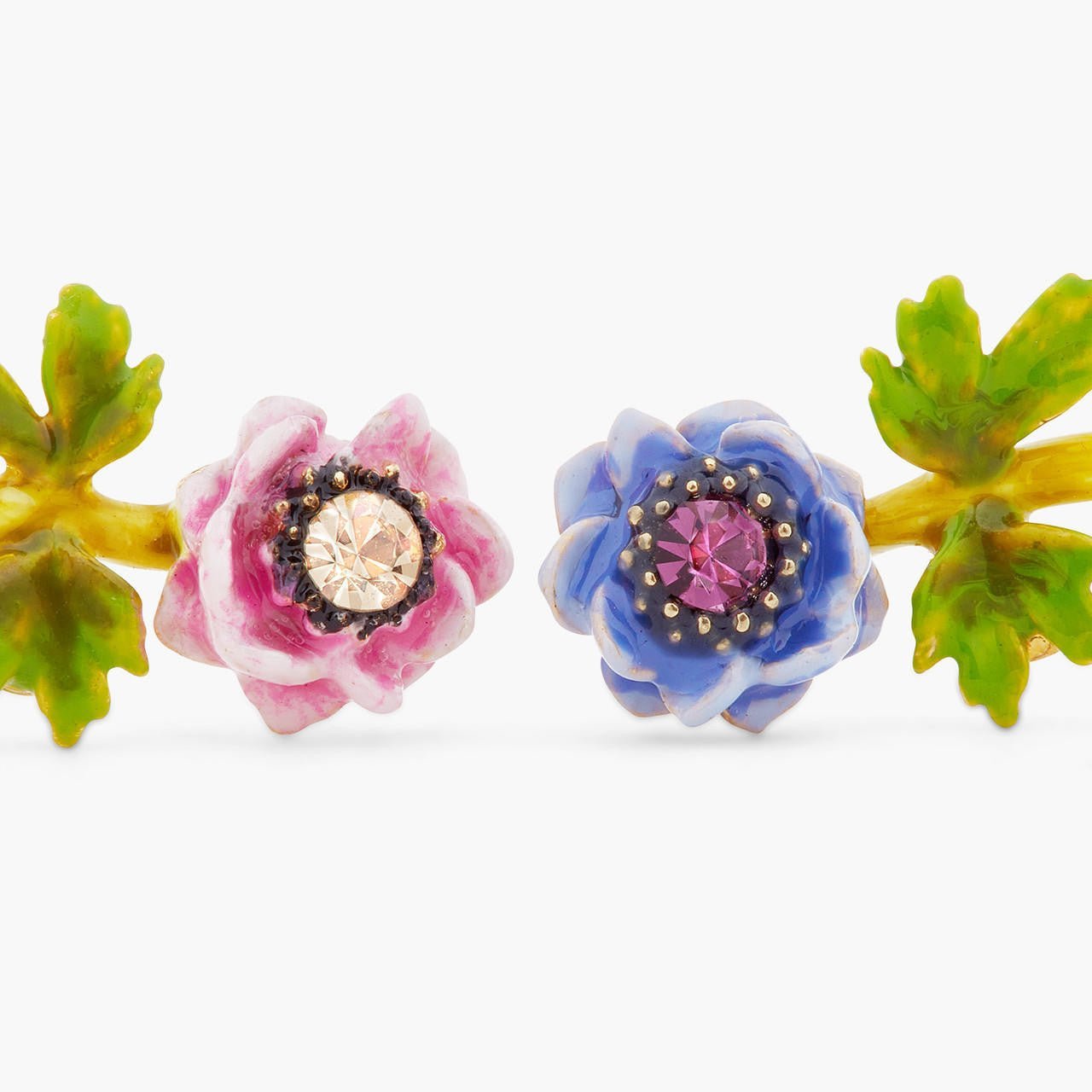 Blue And Pink Anemone Earrings | ARPF1071 - Les Nereides