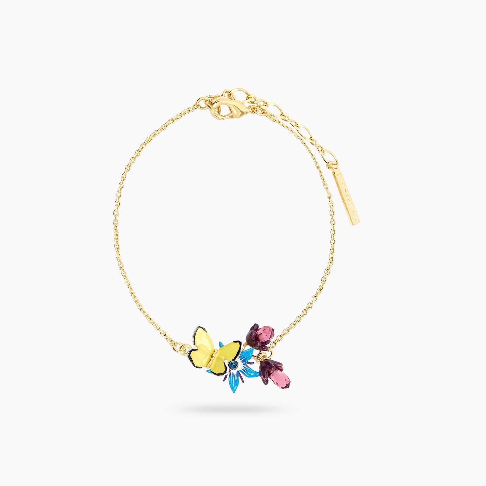 Blue Flower And Yellow Butterfly Fine Bracelet | ASPO2021 - Les Nereides