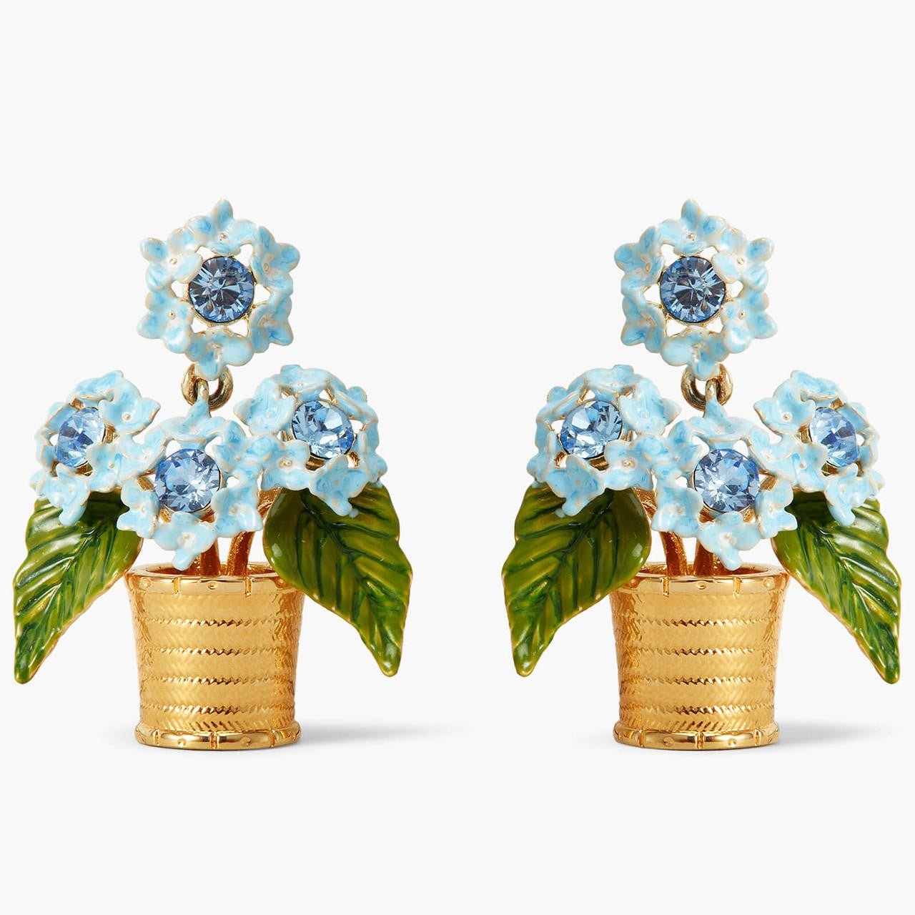 Blue Hydrangea Pot Earrings | APIP1041 - Les Nereides