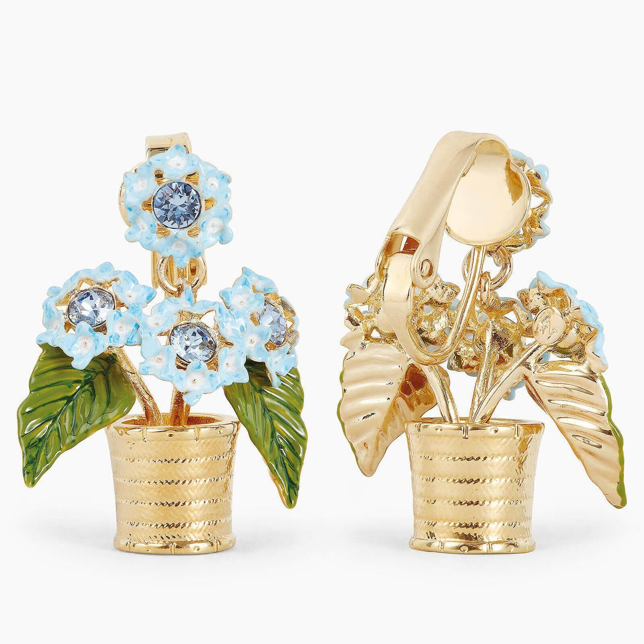 Blue Hydrangea Pot Earrings | APIP1041 - Les Nereides