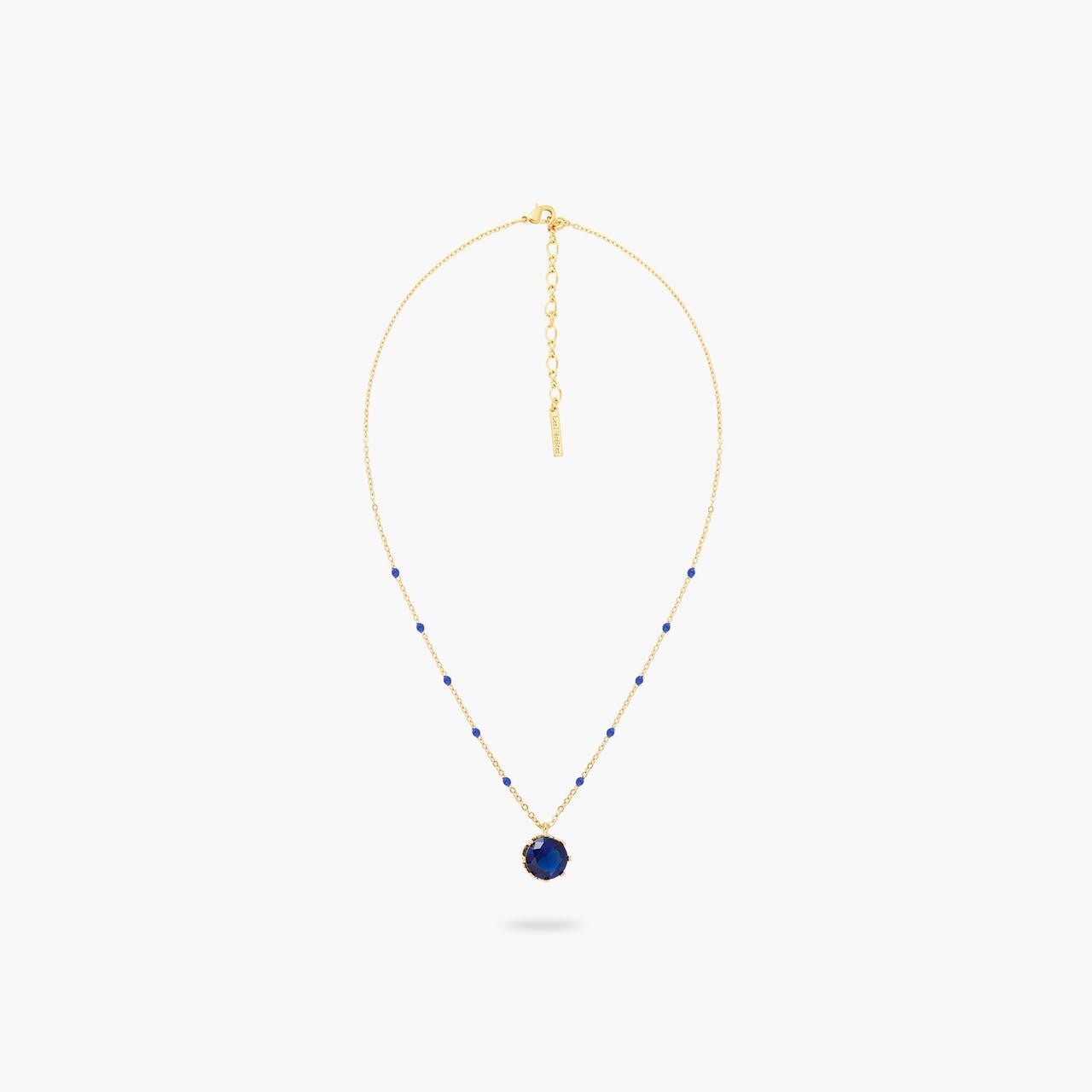 Blue Round Stone Pendant Necklace | ARCL3021 - Les Nereides