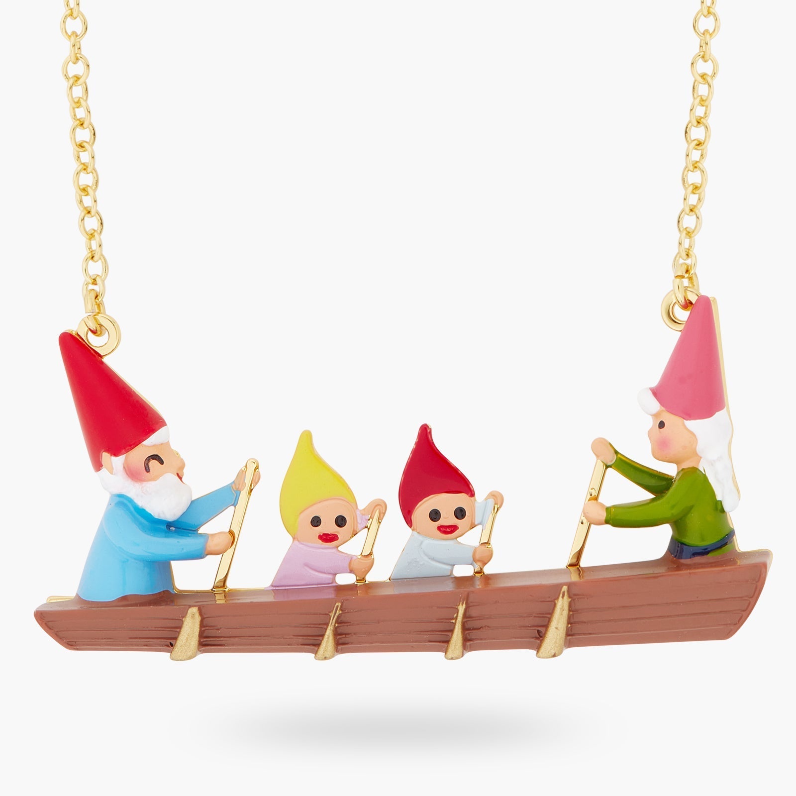 Canoeing Toadstool Family Statement Necklace | ASCP3061 - Les Nereides