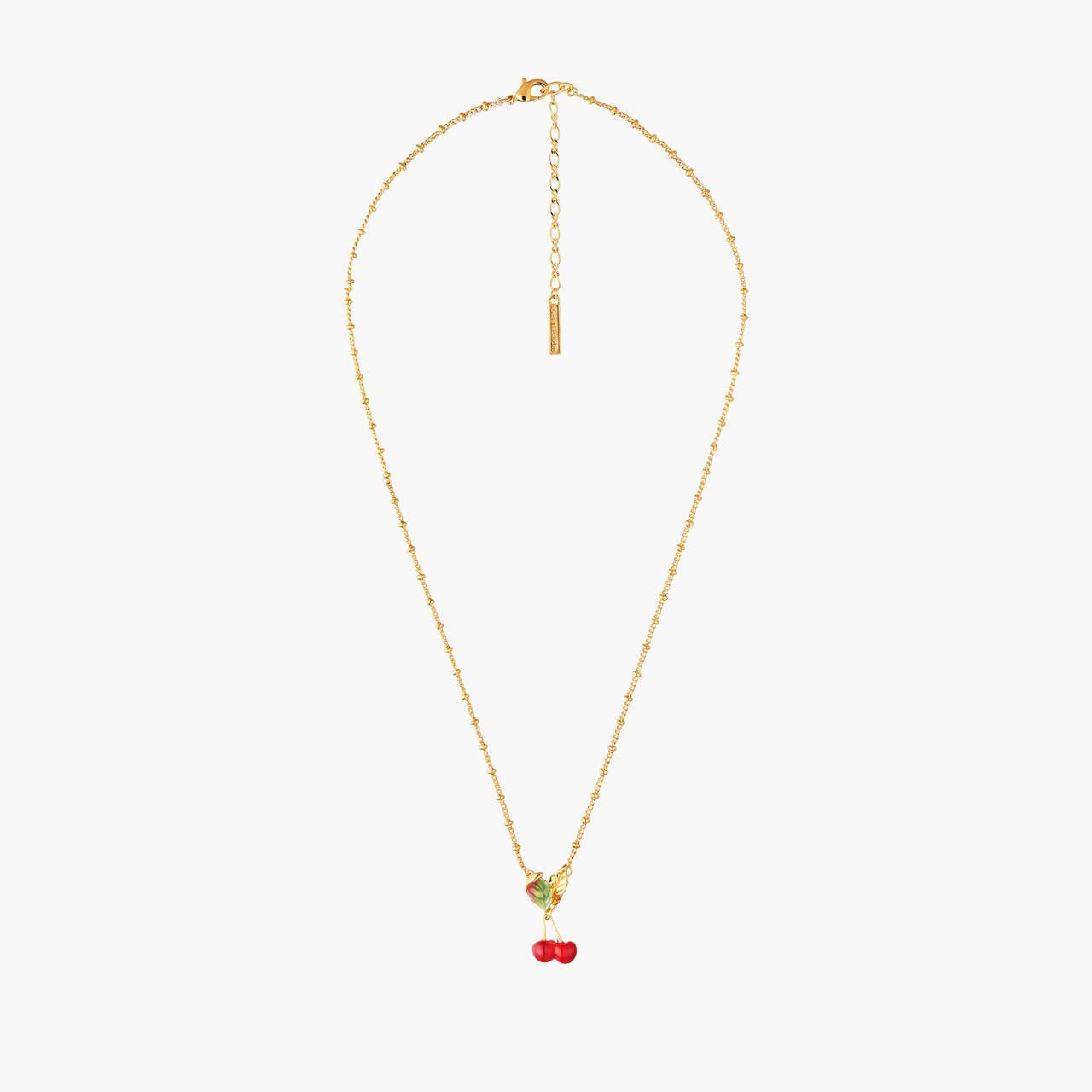 Cherries And Leaves Pendant Necklace | ANCE3021 - Les Nereides