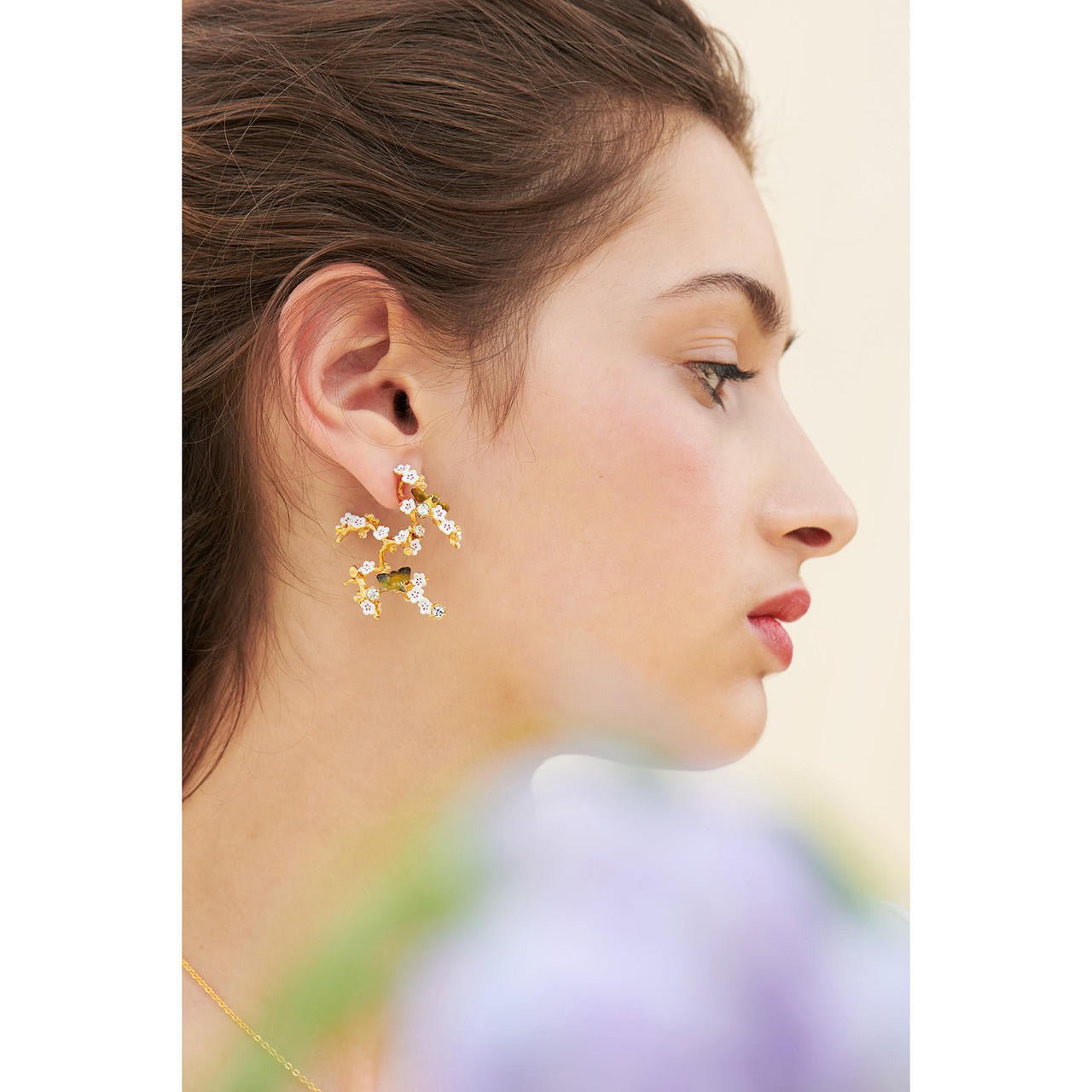 Cherry Blossom And Branches Earrings | ANHA1041 - Les Nereides