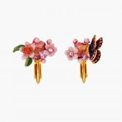 Cherry Blossom And Japanese Emperor Butterfly Earrings | ANHA1011 - Les Nereides