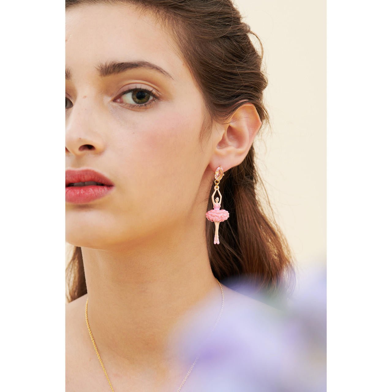 Cherry Blossom Ballerina Earrings | ANDD115C/1 - Les Nereides