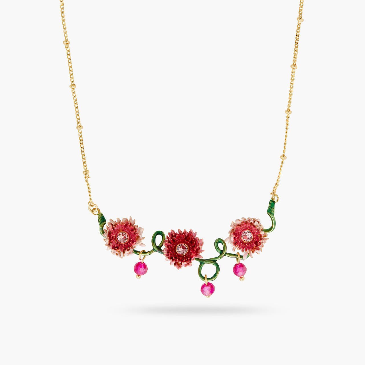 Chrysanthemum And Stem Statement Necklace | AQBI3041 - Les Nereides