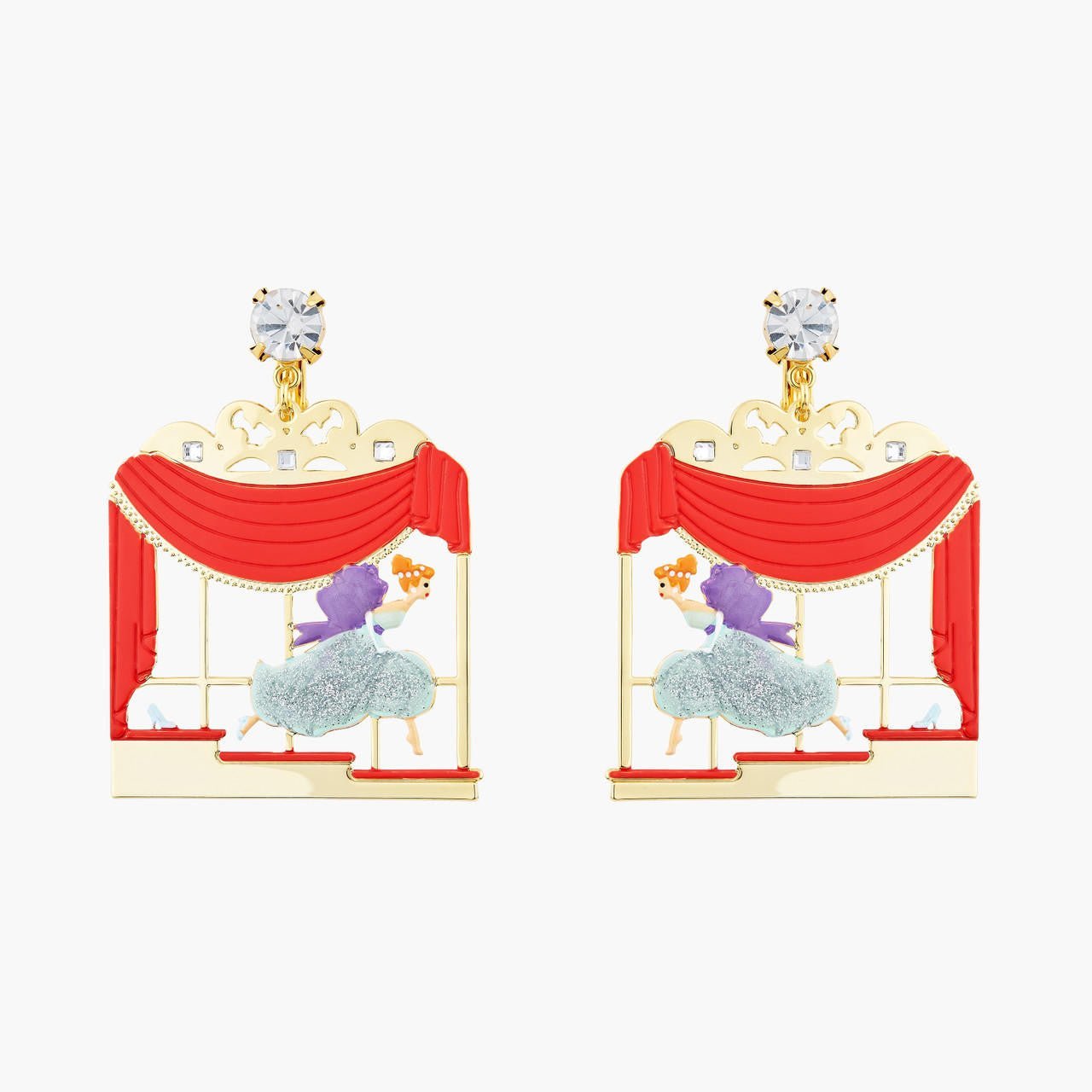 Cinderella And Faceted Crystal Earrings | AOCE1021 - Les Nereides
