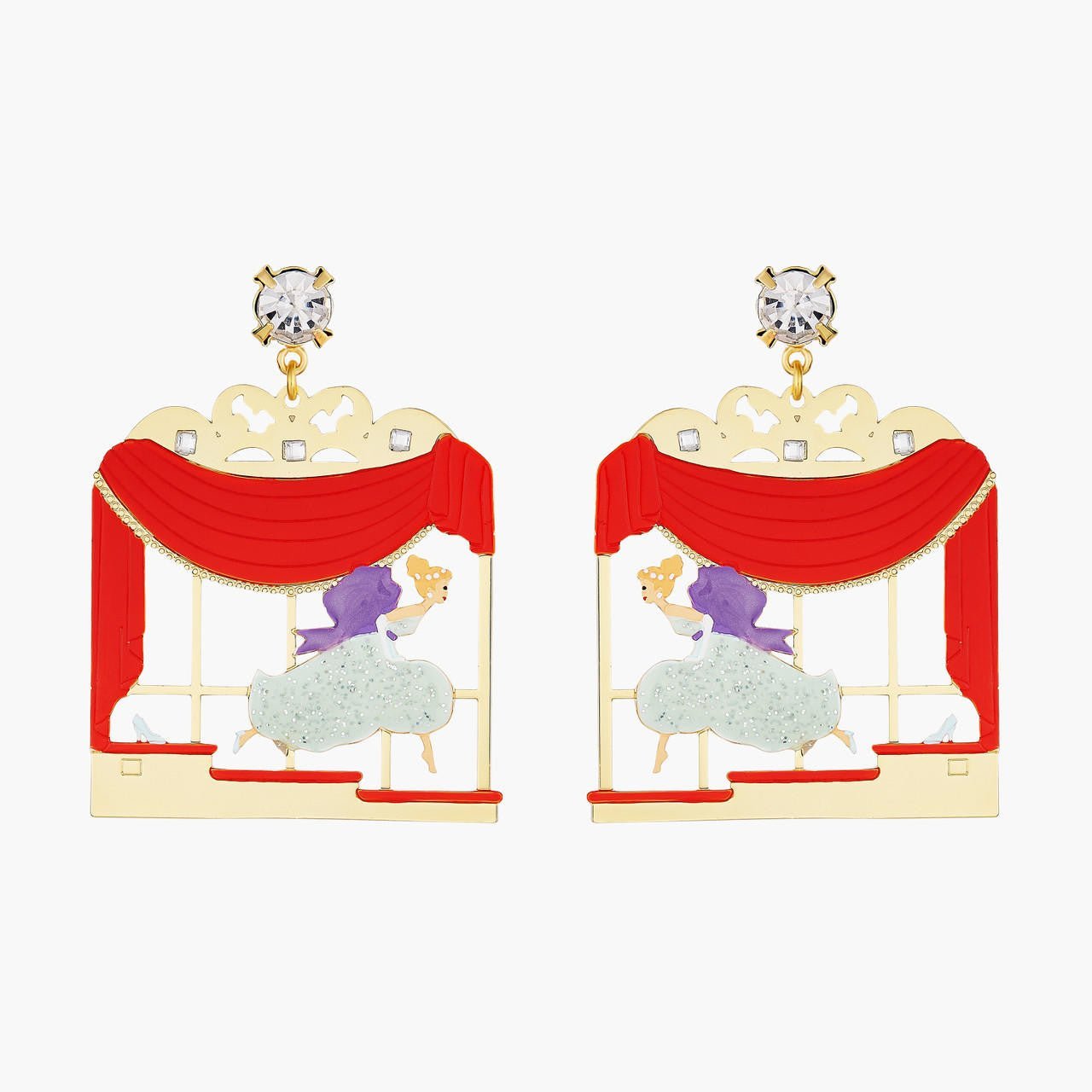 Cinderella And Faceted Crystal Earrings | AOCE1021 - Les Nereides
