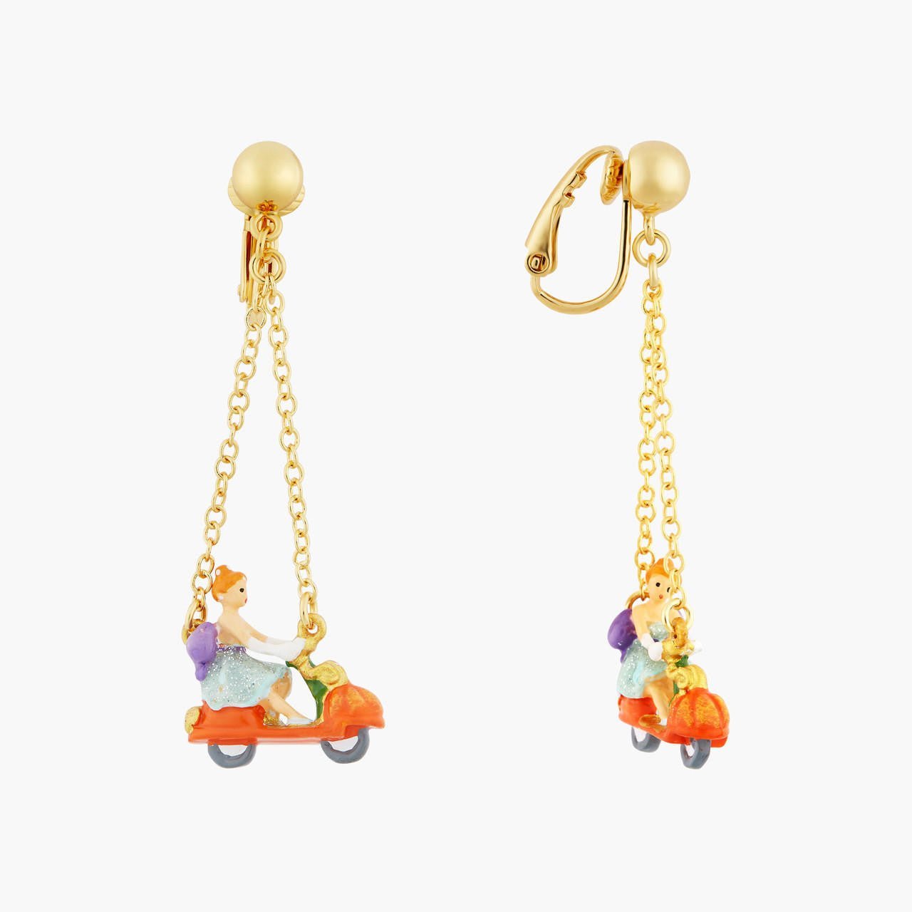 Cinderella And Pumpkin Scooter Earrings | AOCE1051 - Les Nereides