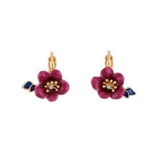 Clarte Nocturne Burgundy Flower Earrings | AECN108T/1 - Les Nereides