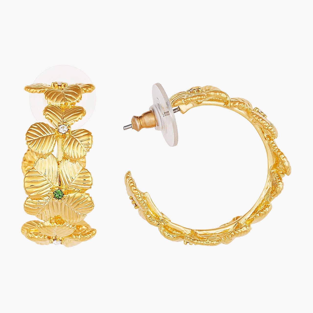 Clovers And Crystals Hoop Earrings | AOFC1021 - Les Nereides