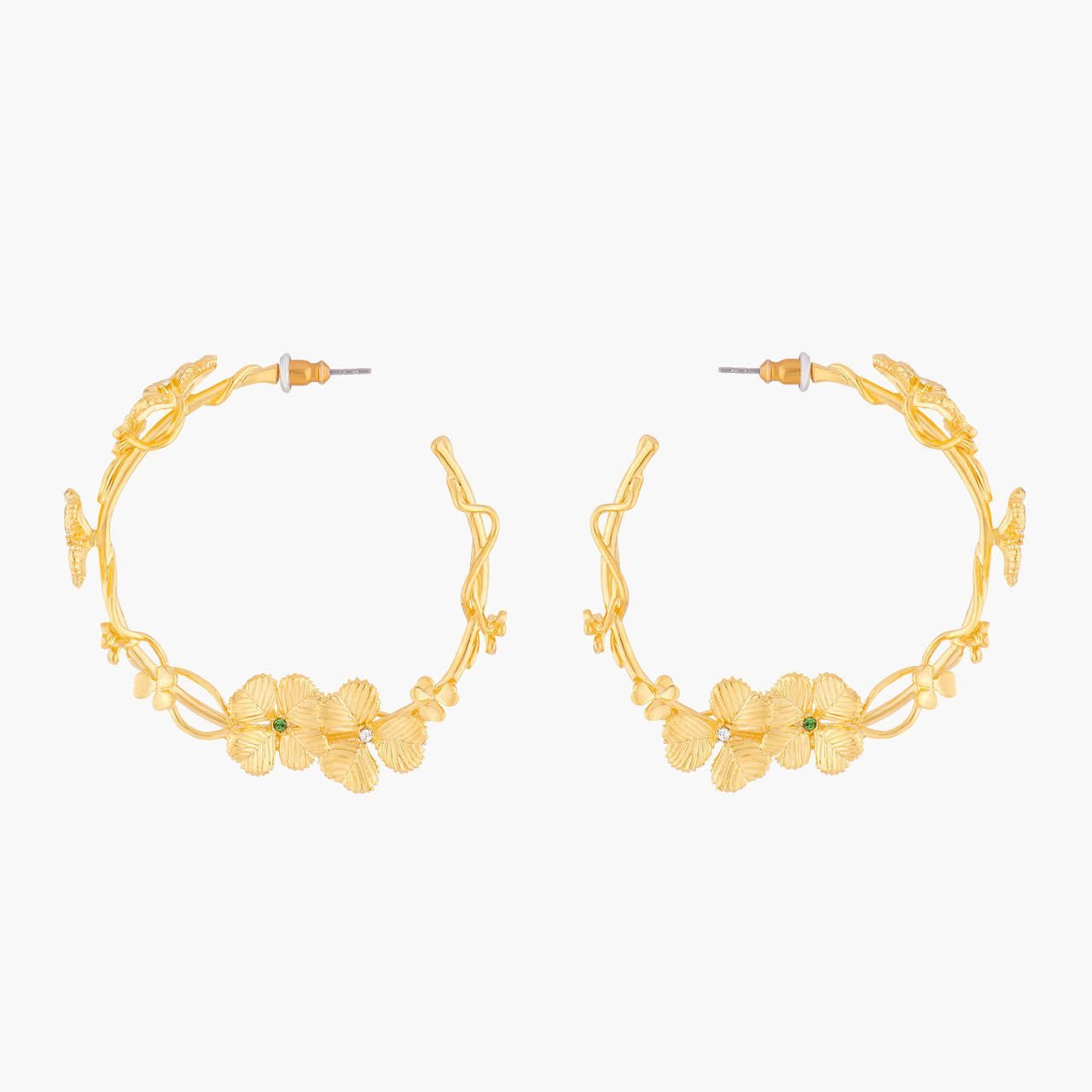Clovers Creoles Earrings | ALFC1031 - Les Nereides